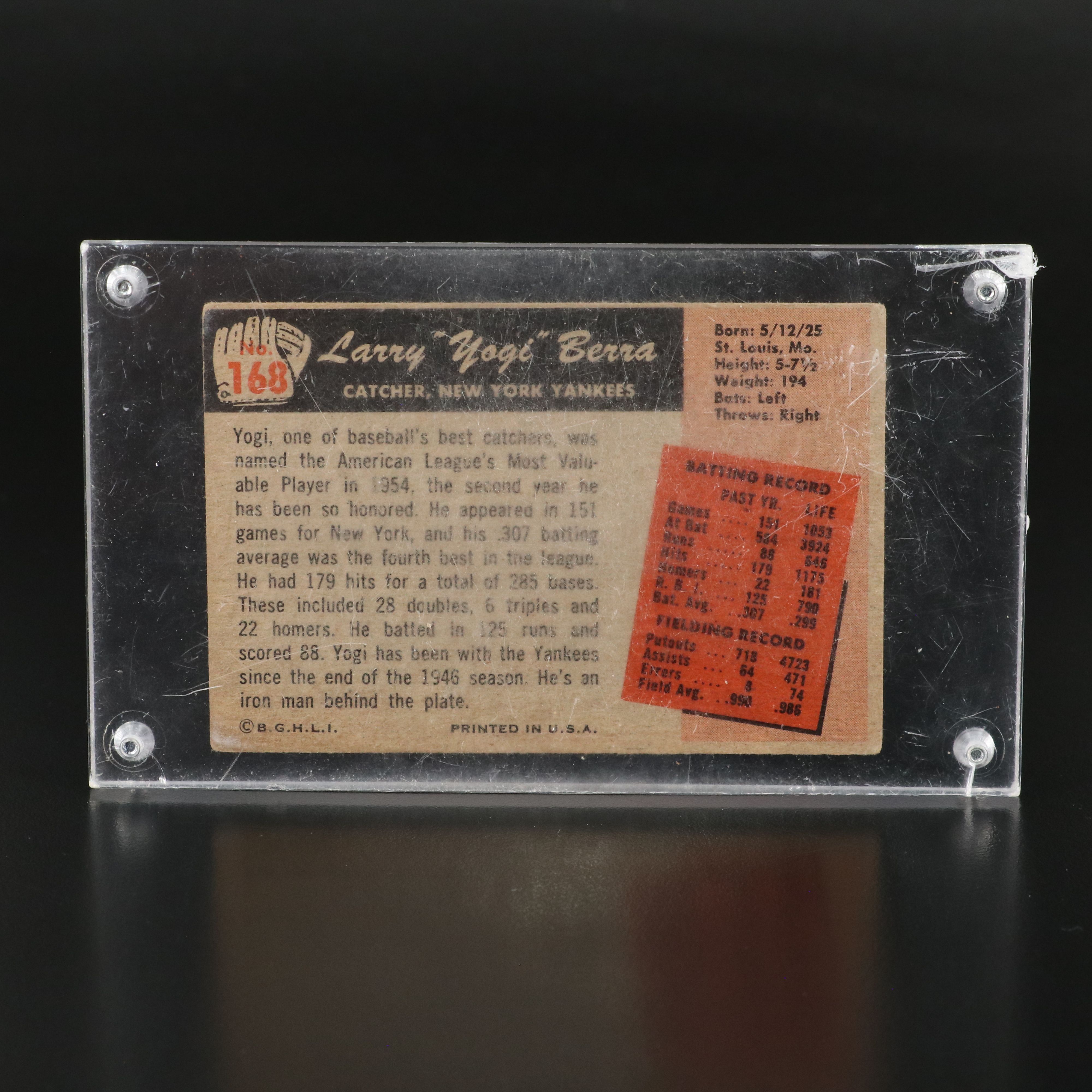 1955 Bowman Yogi Berra New York Yankees Baseball Card