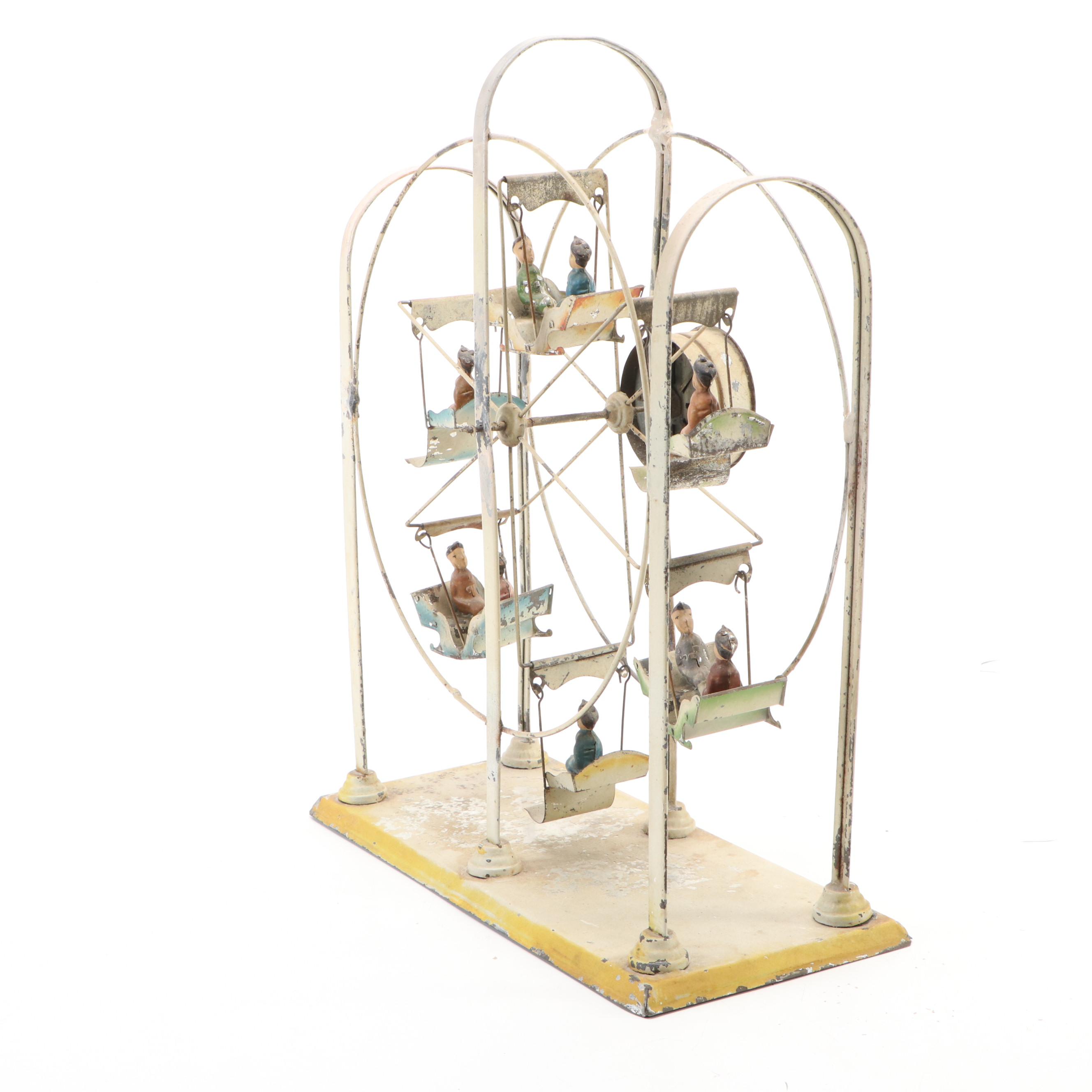 German Painted Metal Ferris Wheel Wind-Up Toy, Early to Mid-20th Century