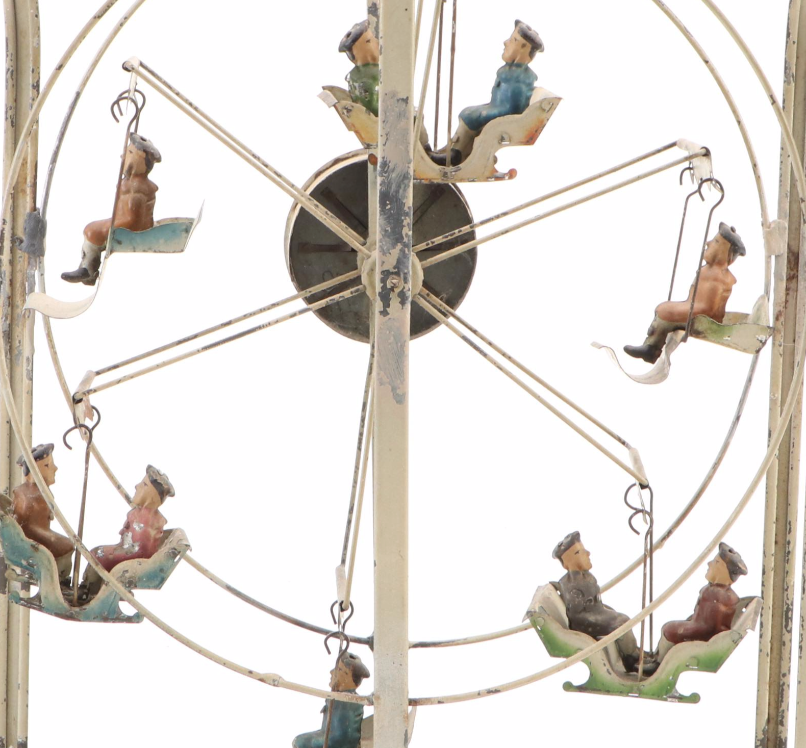 German Painted Metal Ferris Wheel Wind-Up Toy, Early to Mid-20th Century