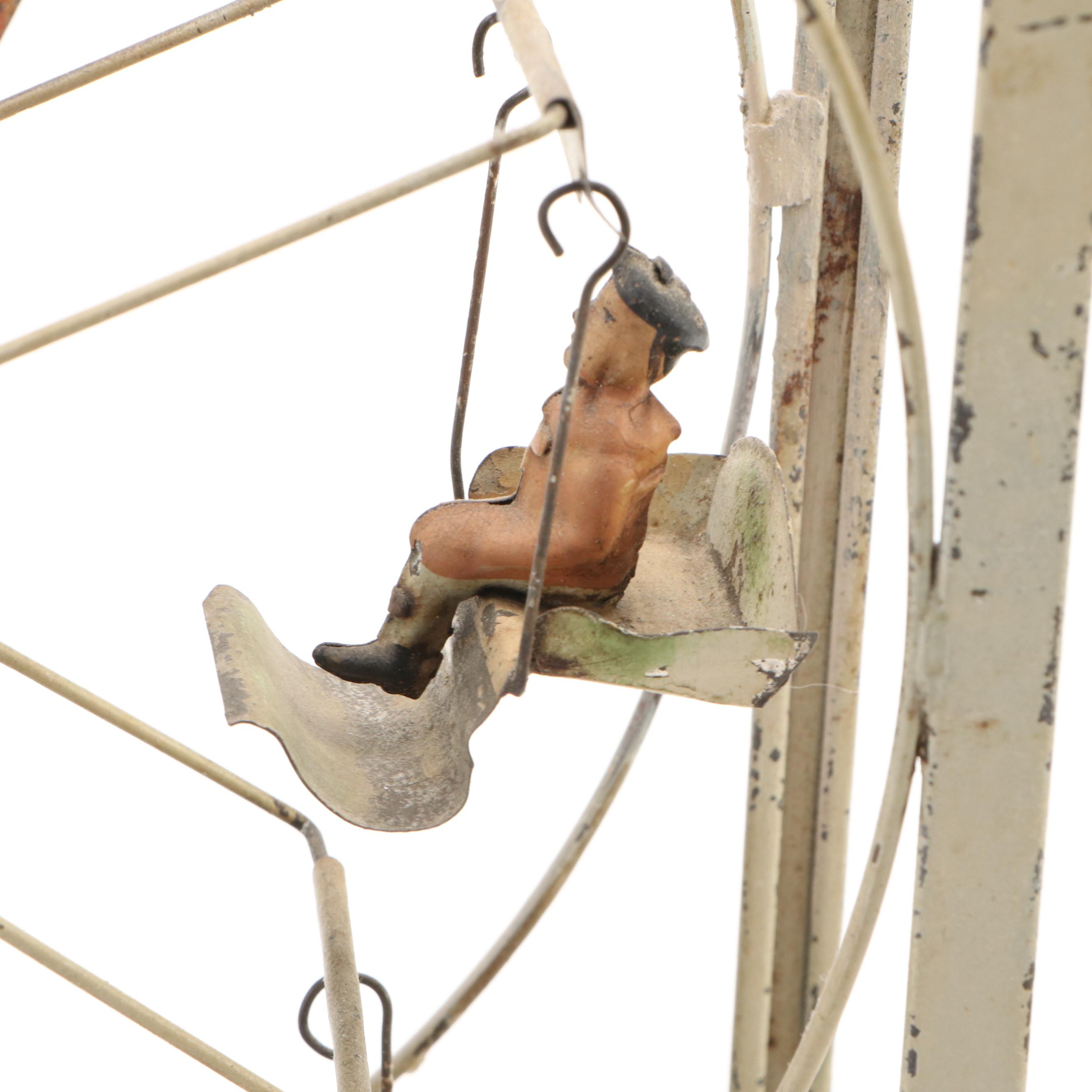 German Painted Metal Ferris Wheel Wind-Up Toy, Early to Mid-20th Century