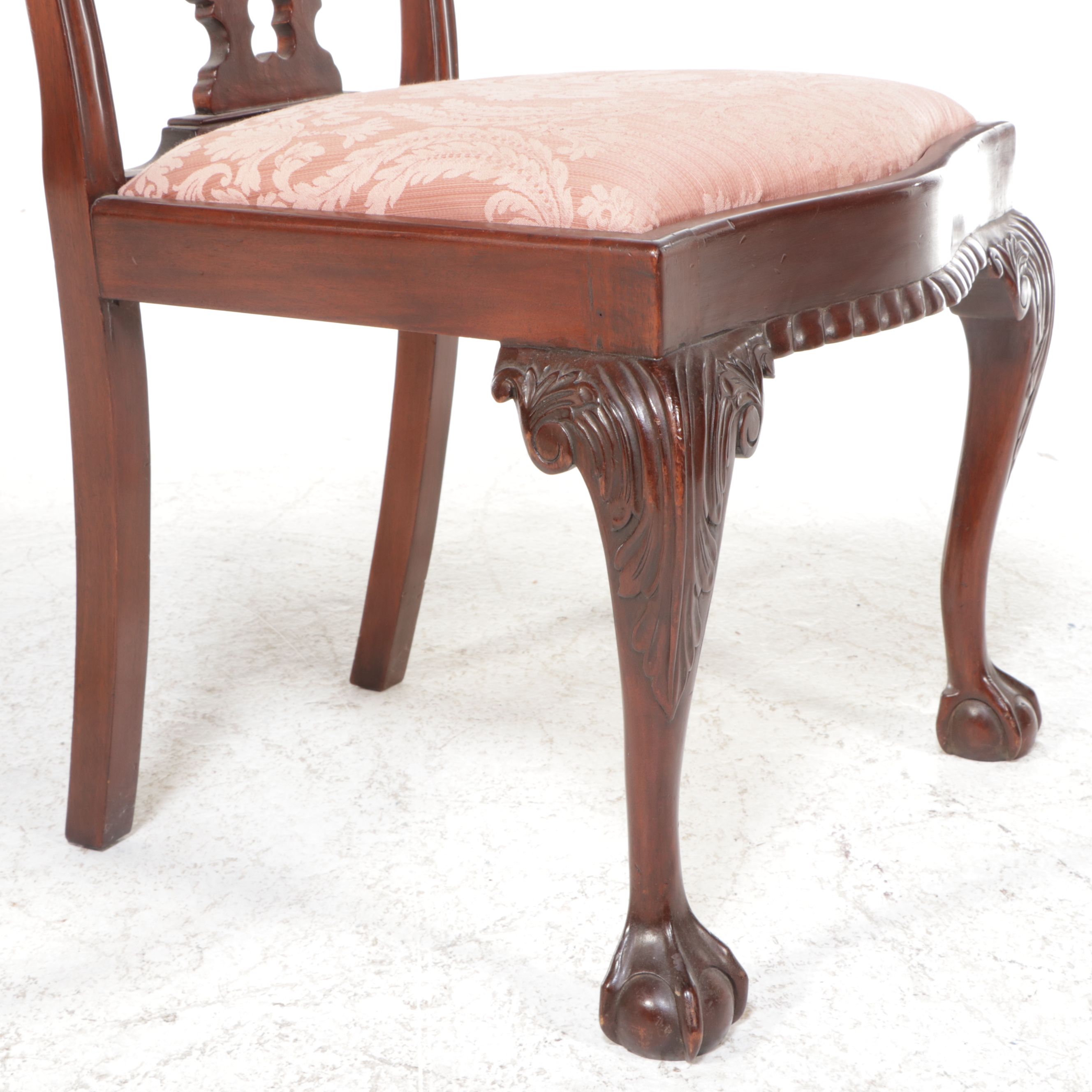 Chippendale Style Carved Mahogany Armchairs and Side Chairs