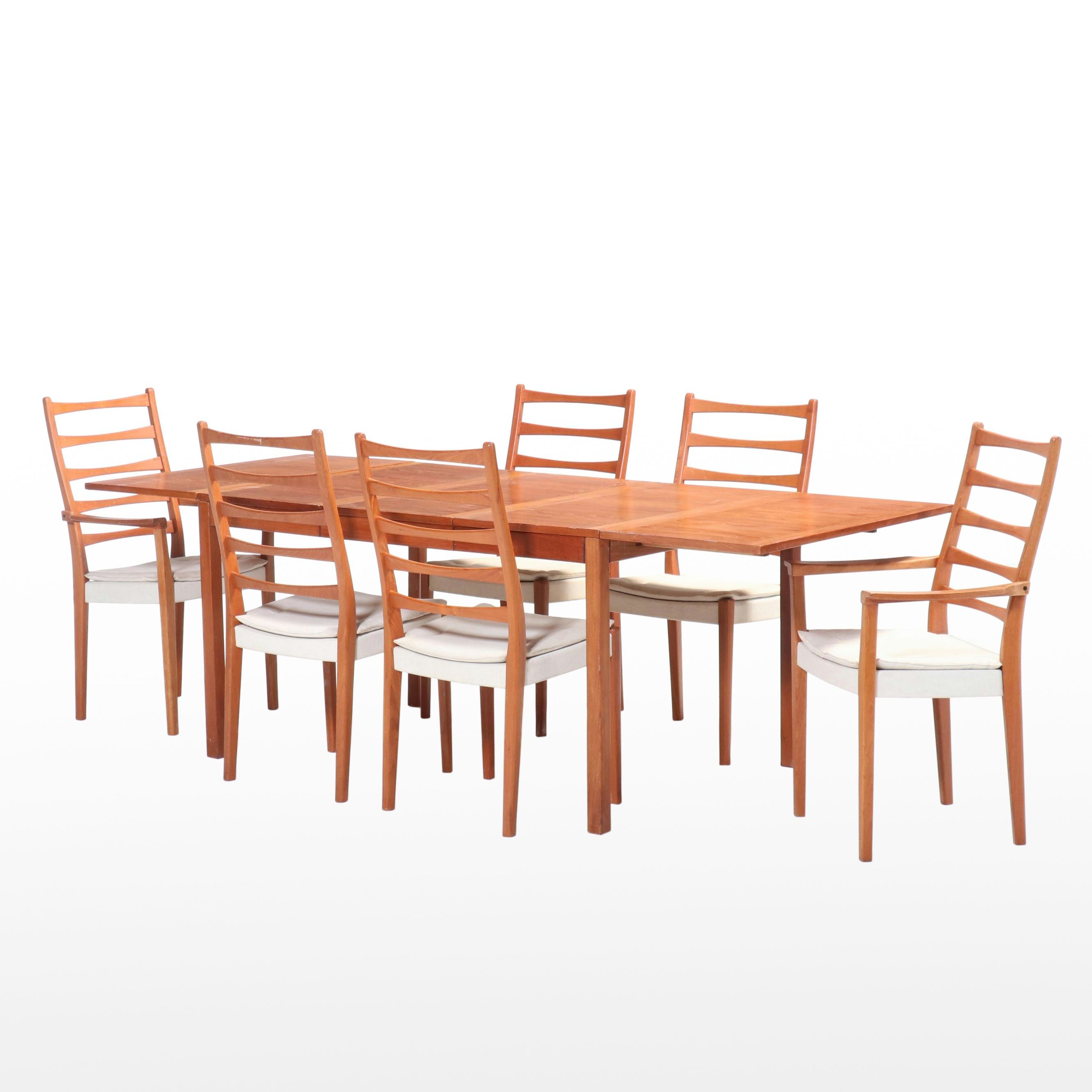 Danish Modern Seven Piece Markaryd Maple Dining Set