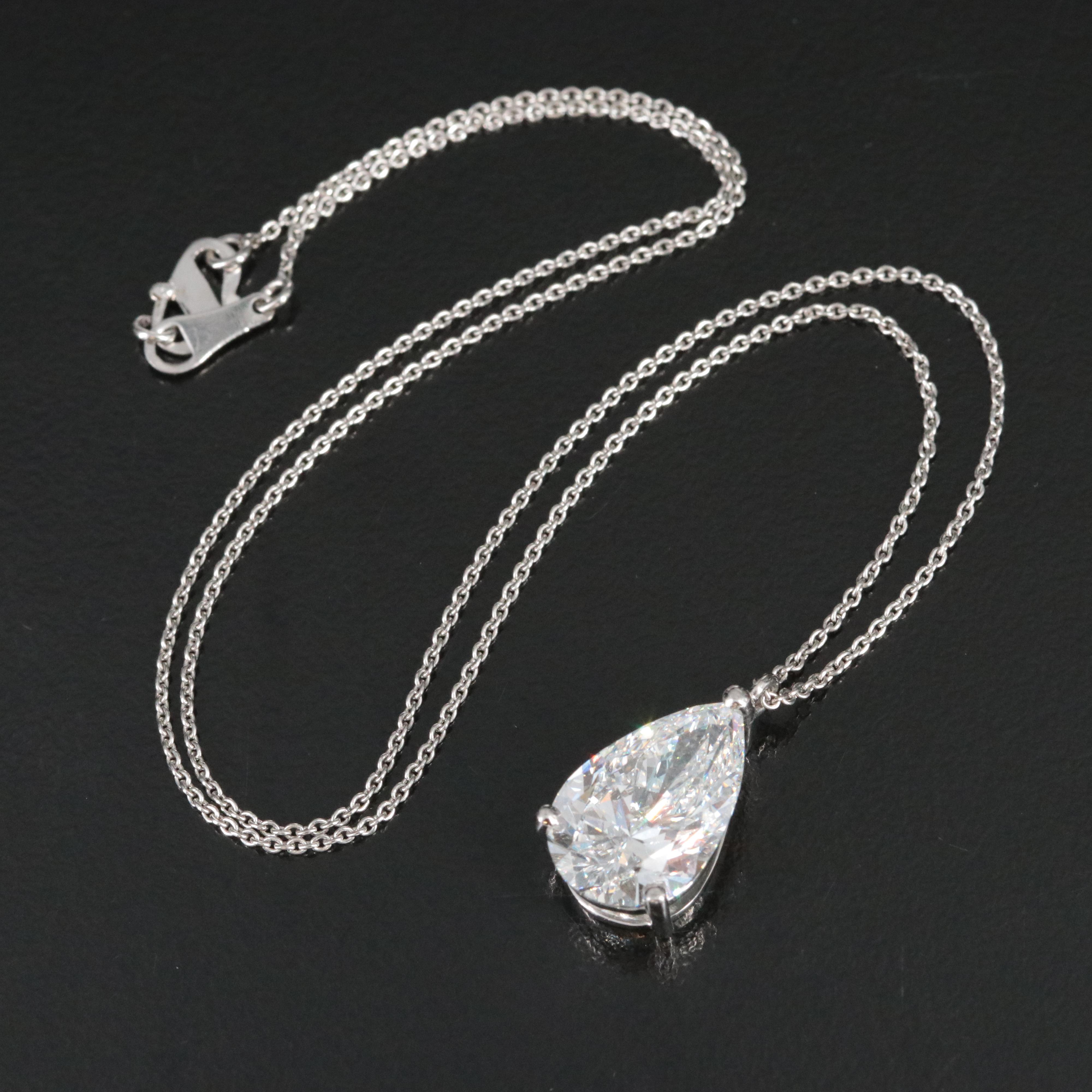 Platinum 4.86 CT Lab Grown Diamond Solitaire Necklace with IGI Report