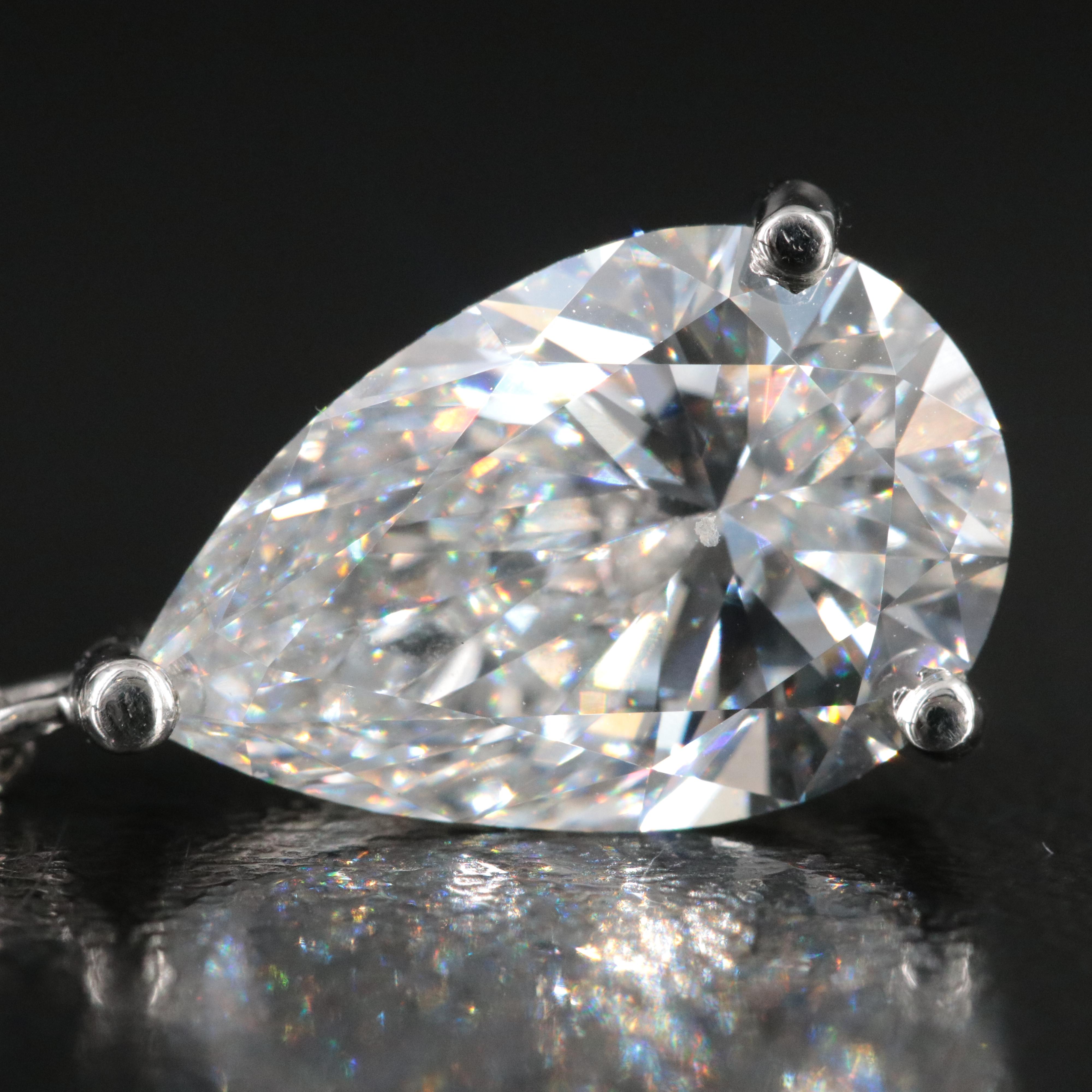 Platinum 4.86 CT Lab Grown Diamond Solitaire Necklace with IGI Report