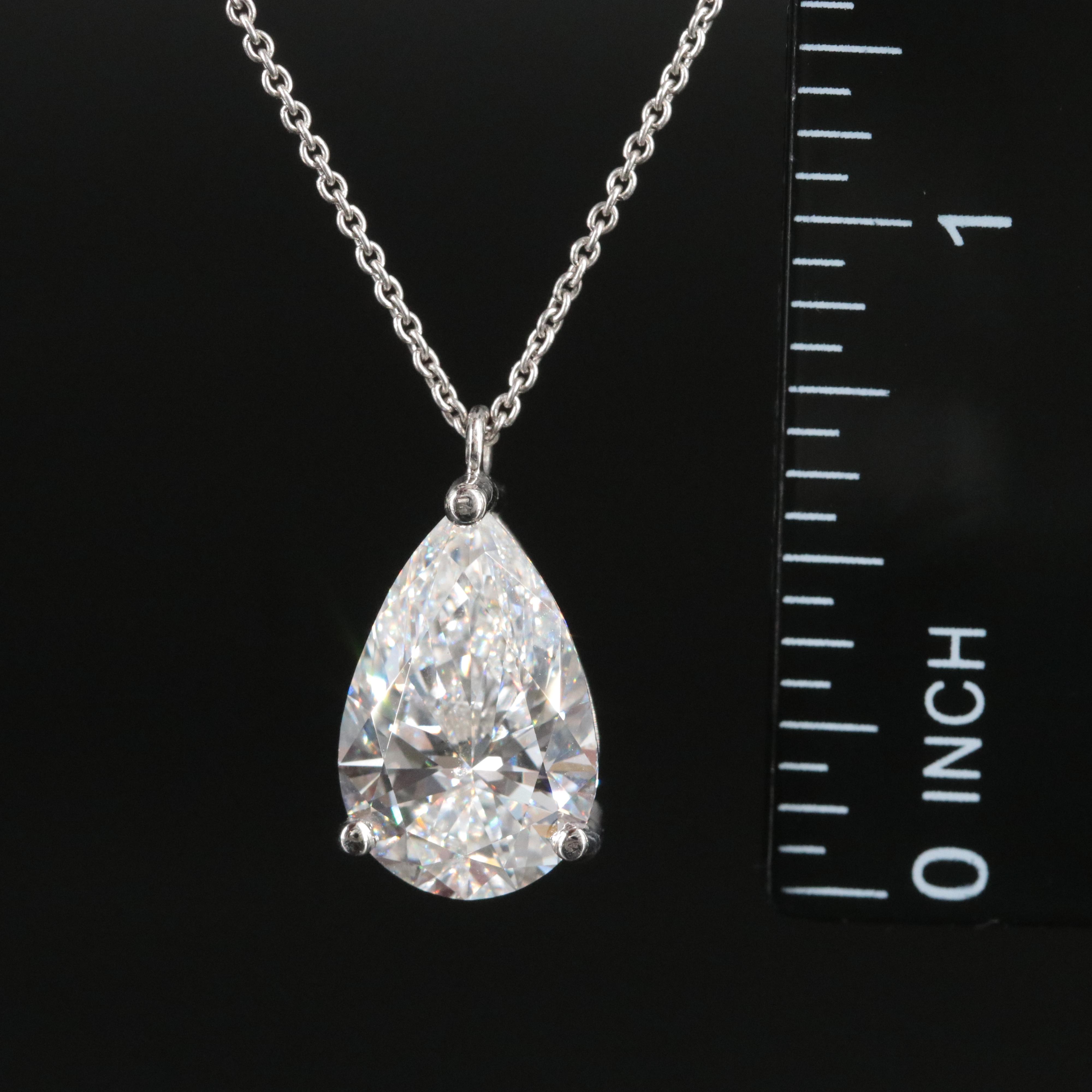 Platinum 4.86 CT Lab Grown Diamond Solitaire Necklace with IGI Report