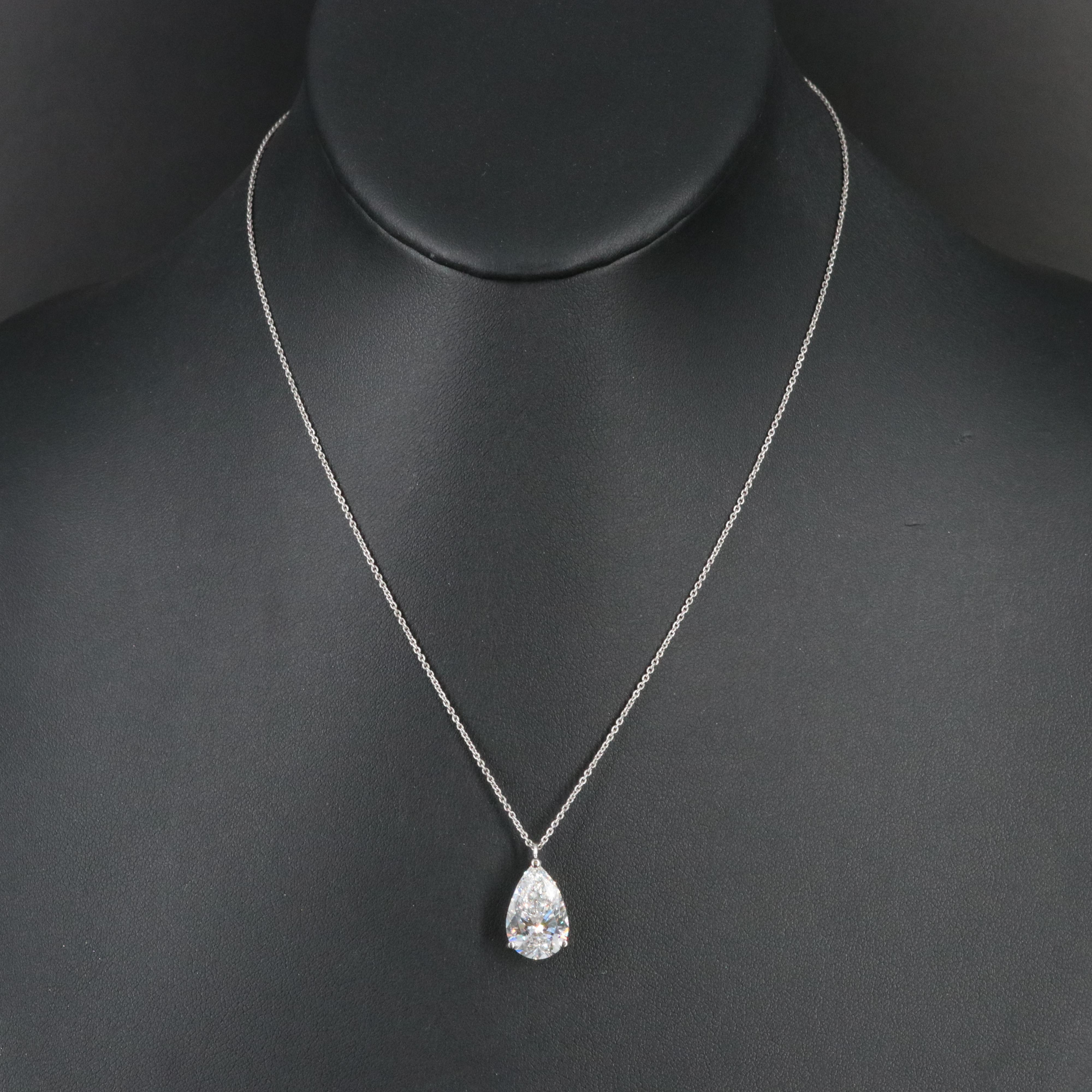 Platinum 4.86 CT Lab Grown Diamond Solitaire Necklace with IGI Report