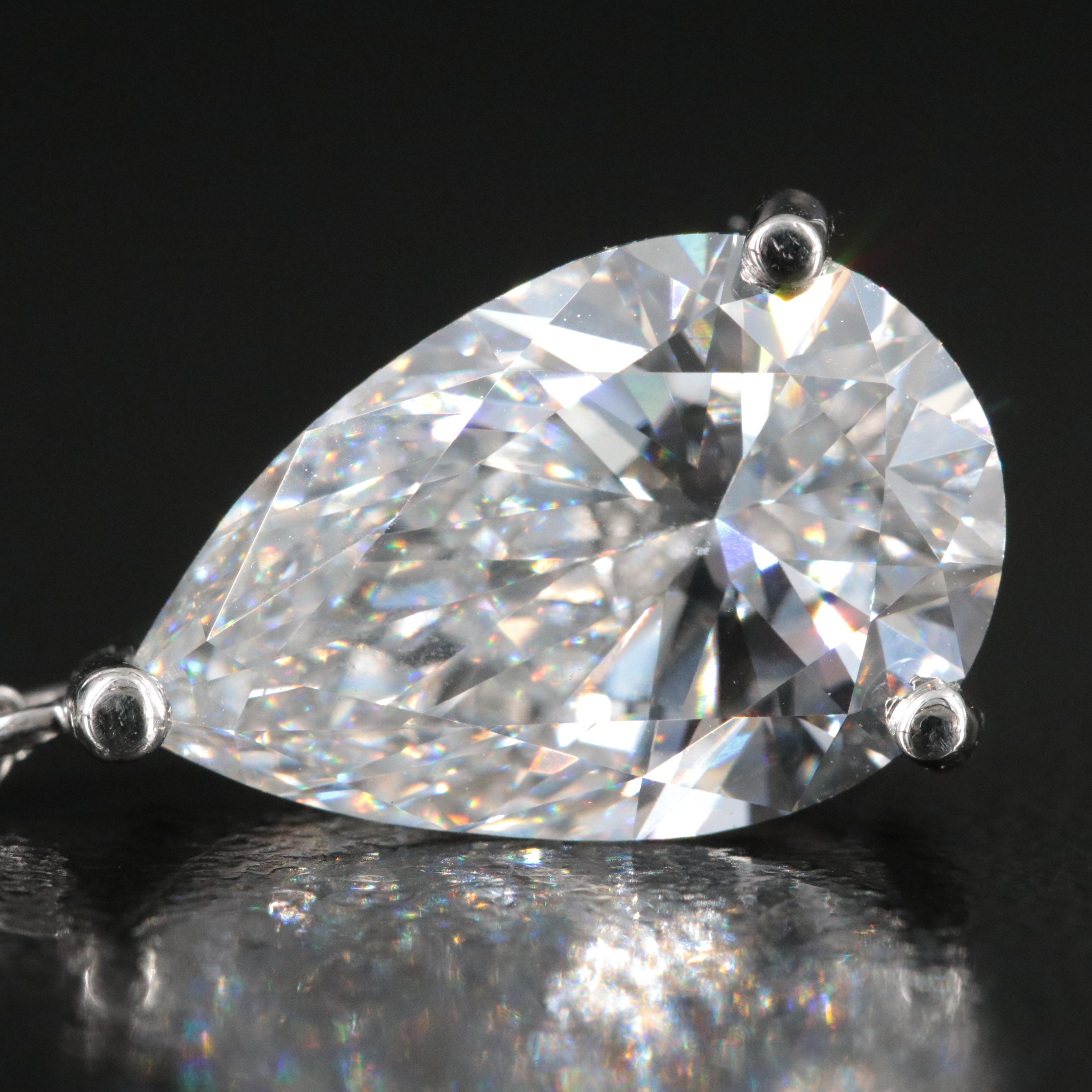 Platinum 4.86 CT Lab Grown Diamond Solitaire Necklace with IGI Report