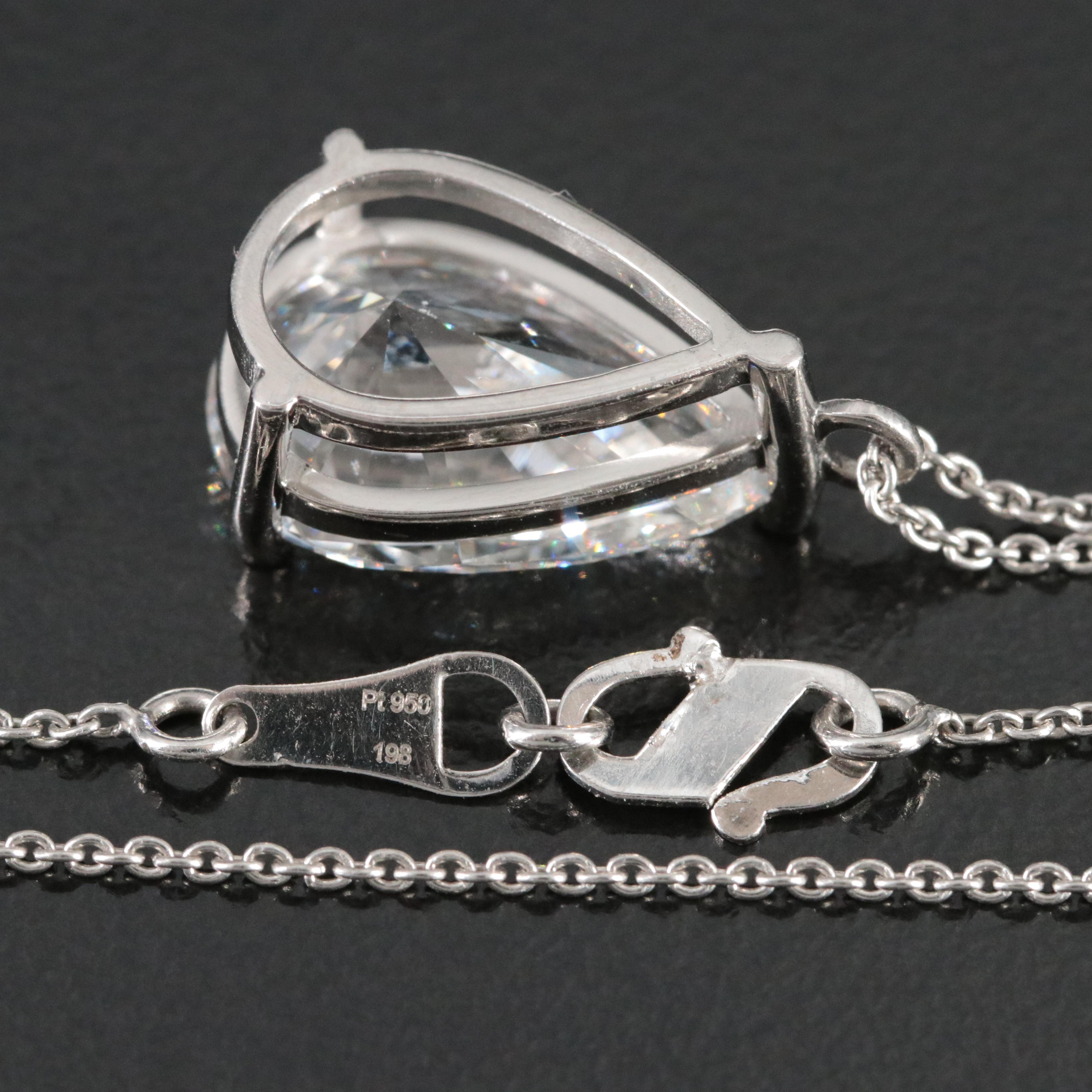 Platinum 4.86 CT Lab Grown Diamond Solitaire Necklace with IGI Report