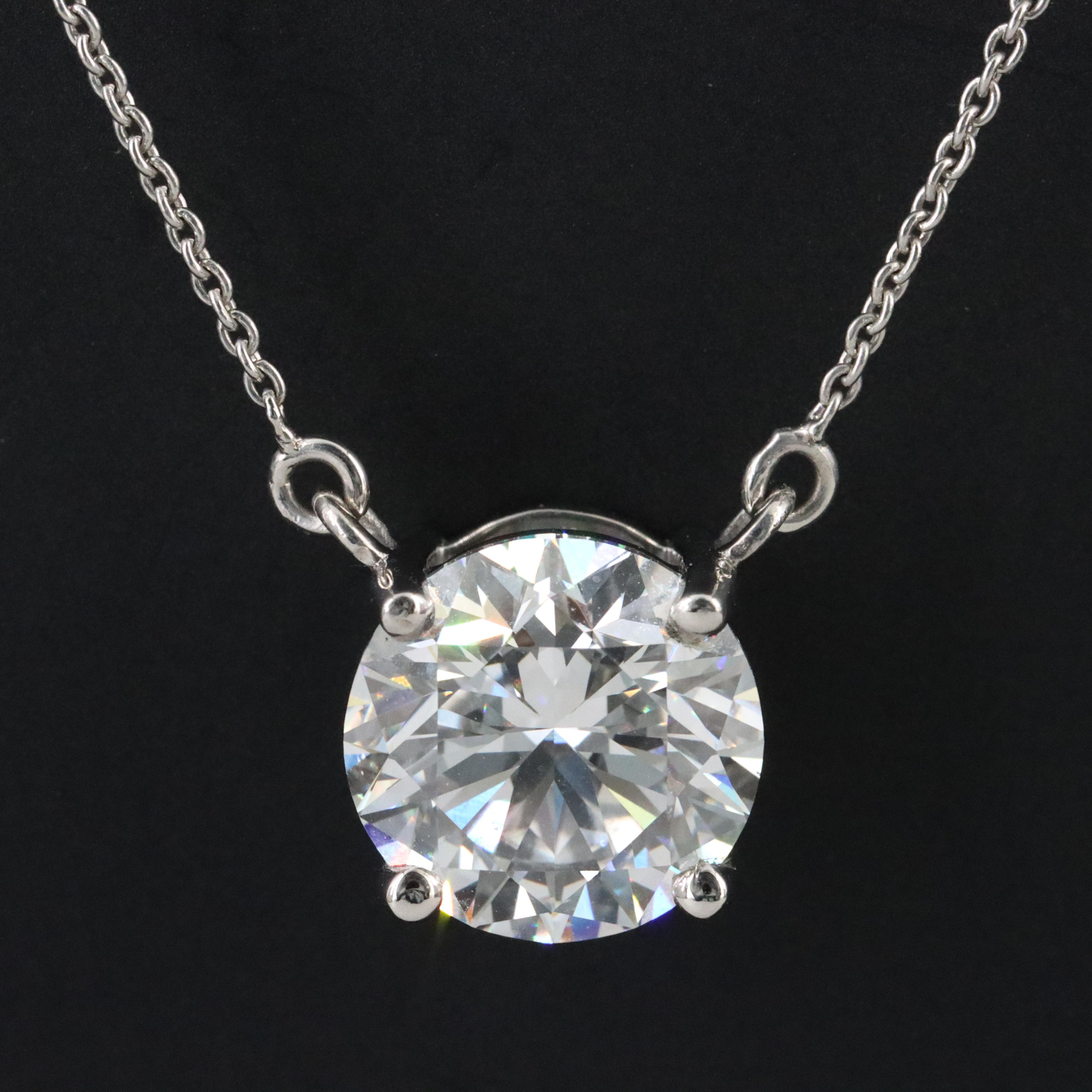 Platinum 4.76 CT Lab Grown Diamond Solitaire Necklace with IGI Report