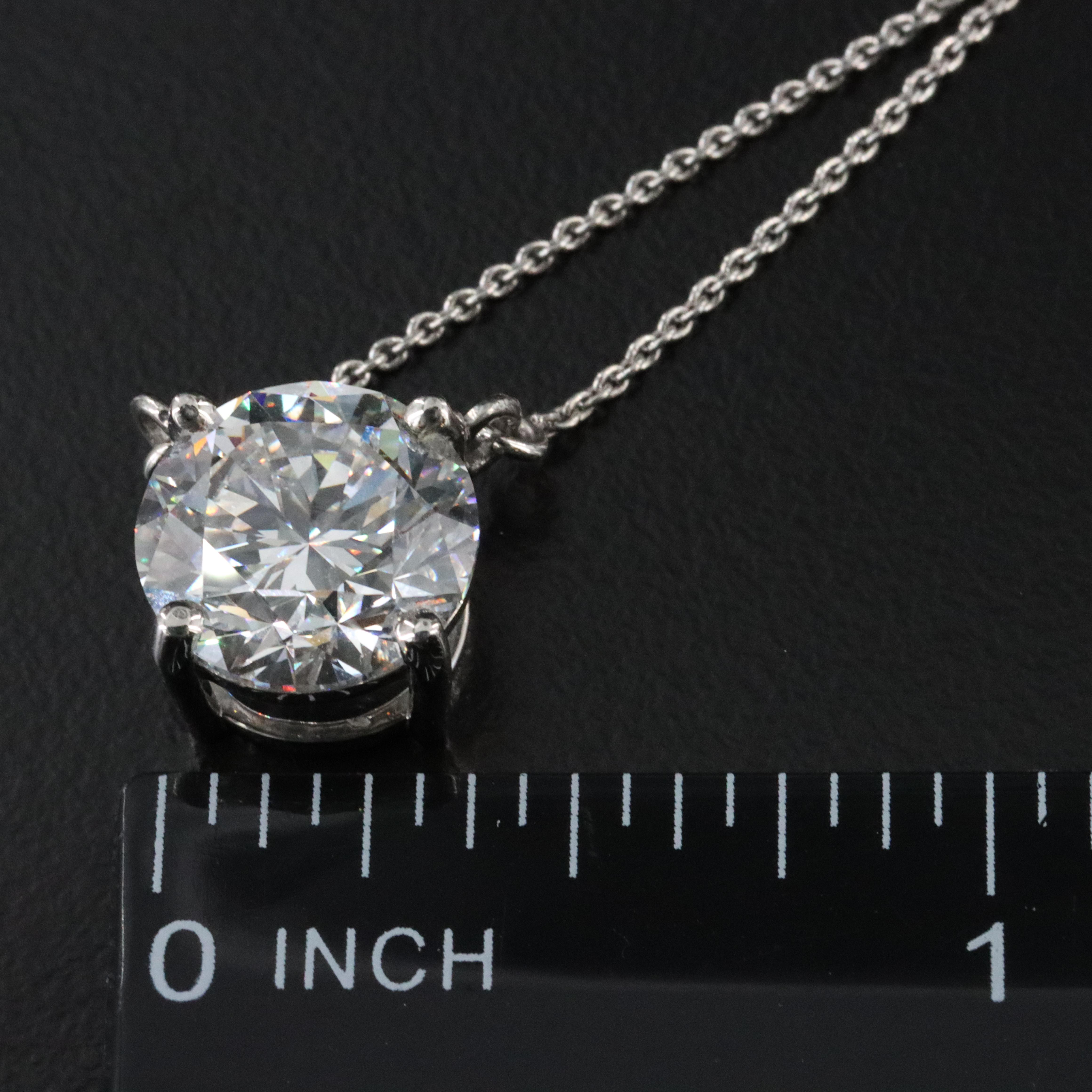 Platinum 4.76 CT Lab Grown Diamond Solitaire Necklace with IGI Report