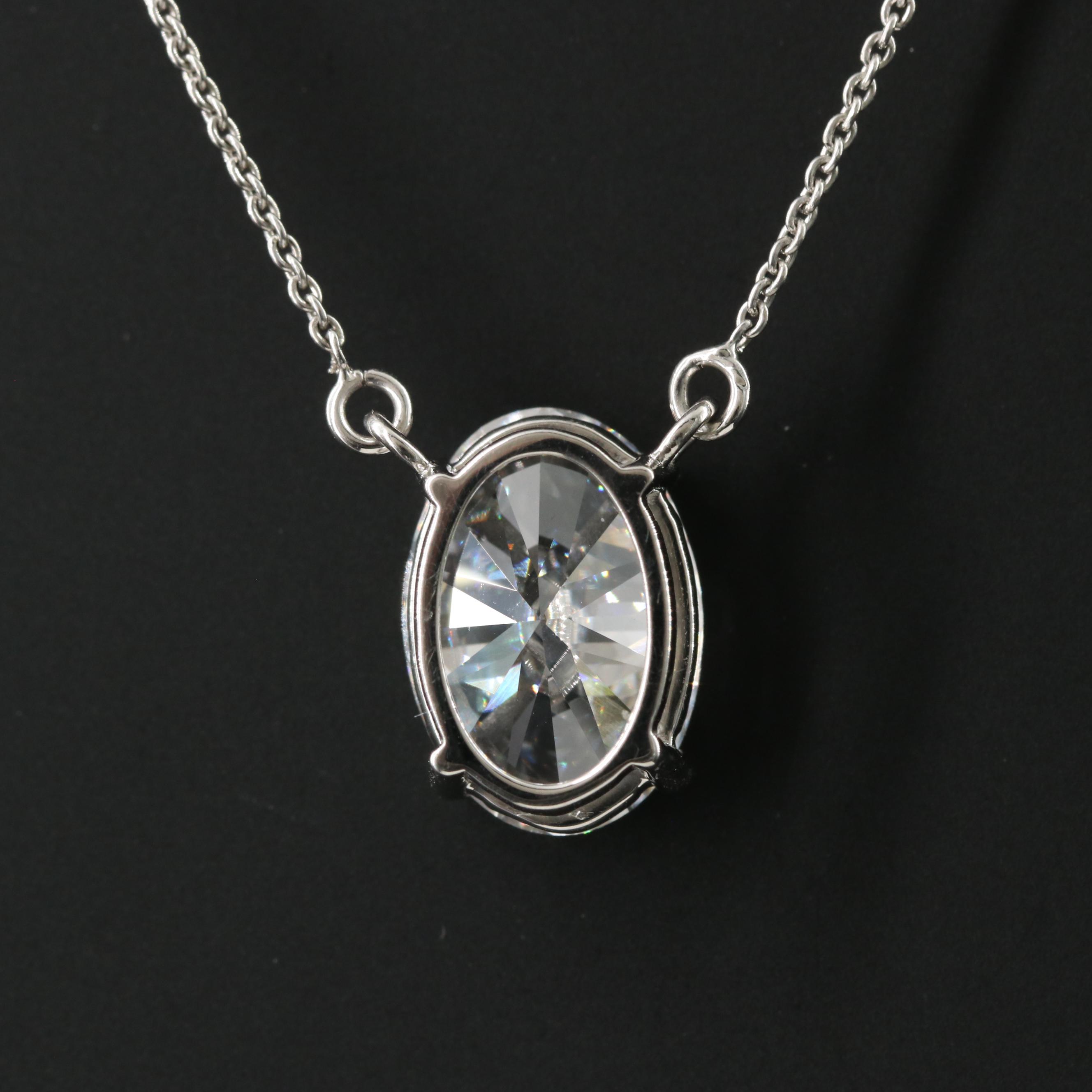 Platinum 4.88 CT Lab Grown Diamond Solitaire Necklace with IGI Report