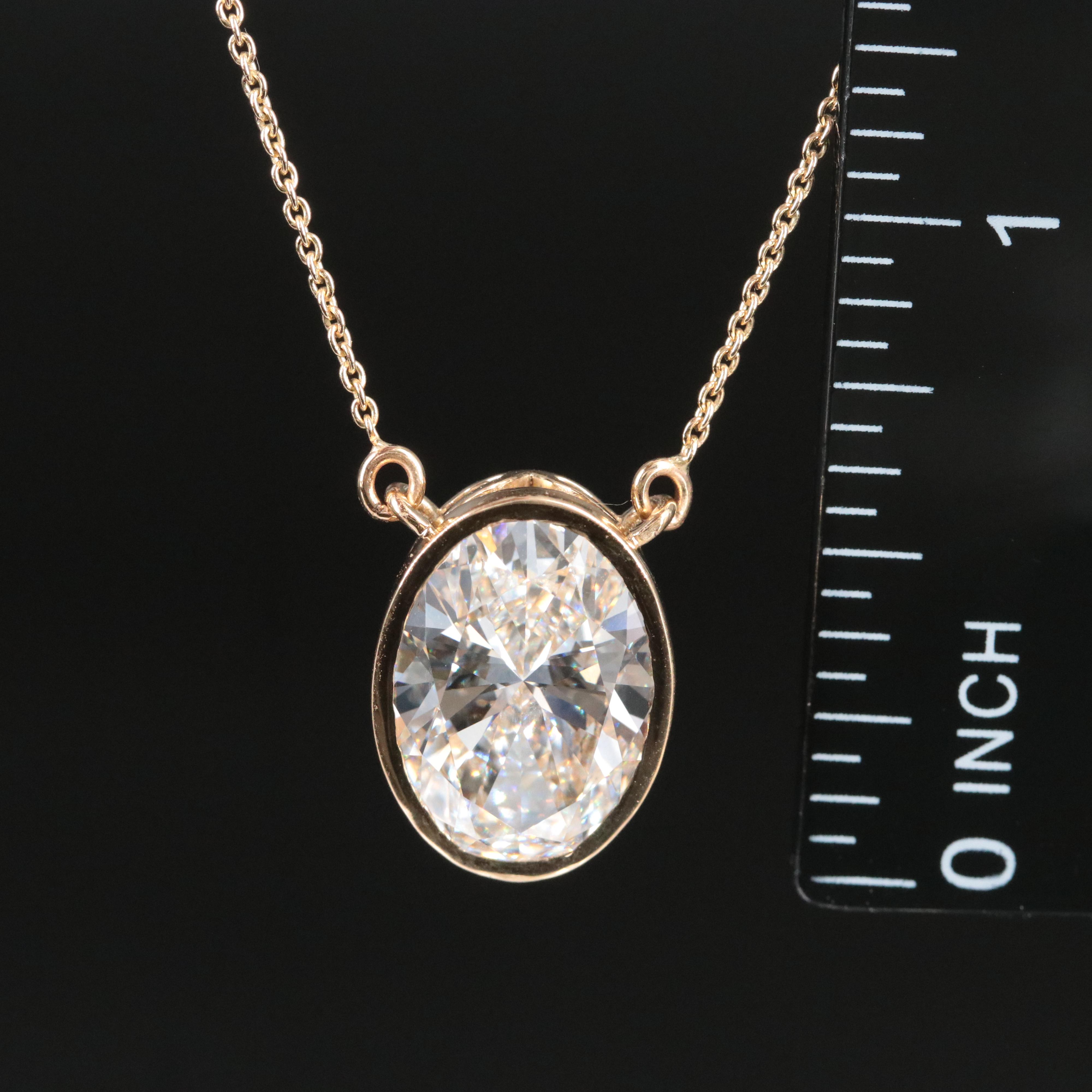 18K 5.77 CT Lab Grown Diamond Solitaire Necklace with IGI Report