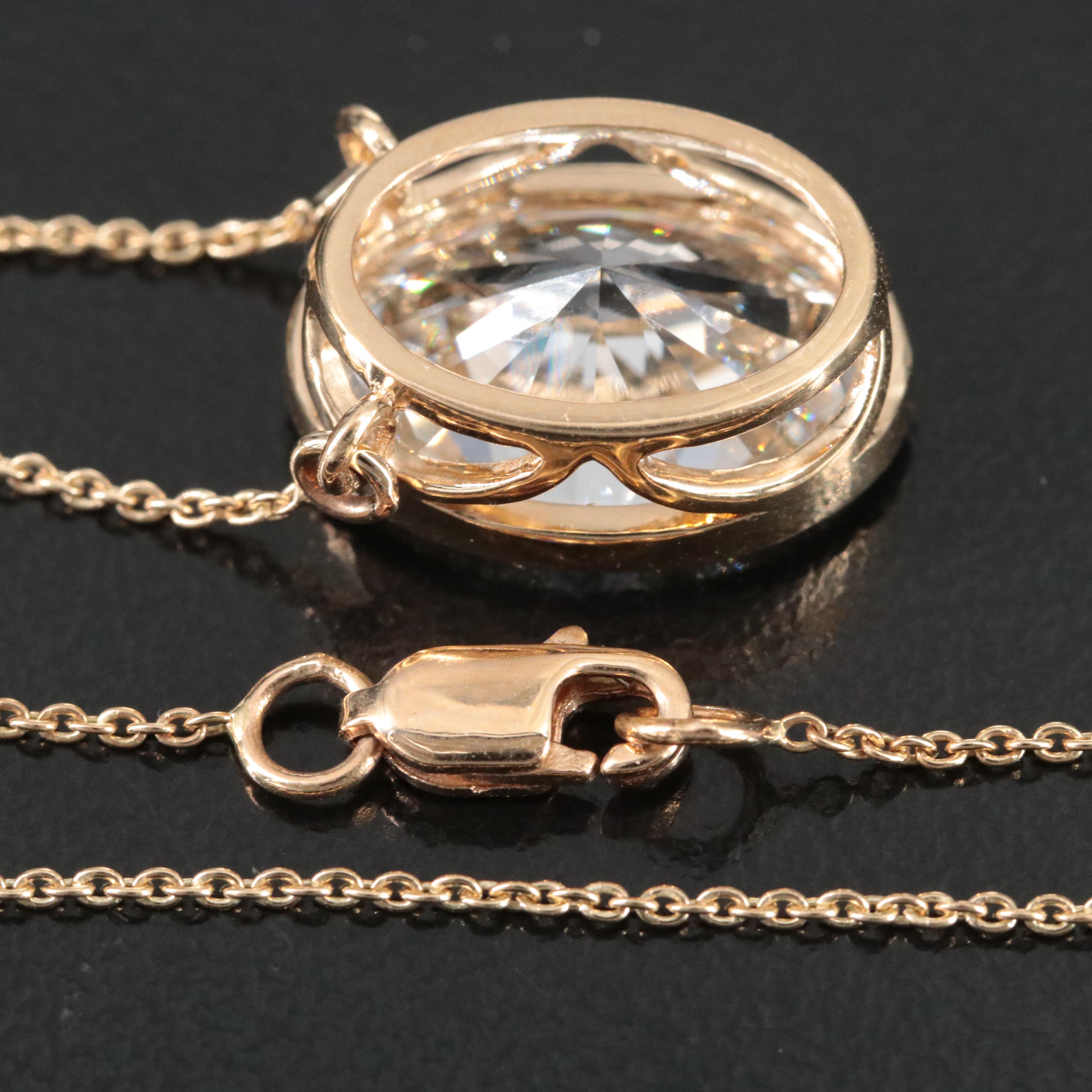 18K 5.77 CT Lab Grown Diamond Solitaire Necklace with IGI Report