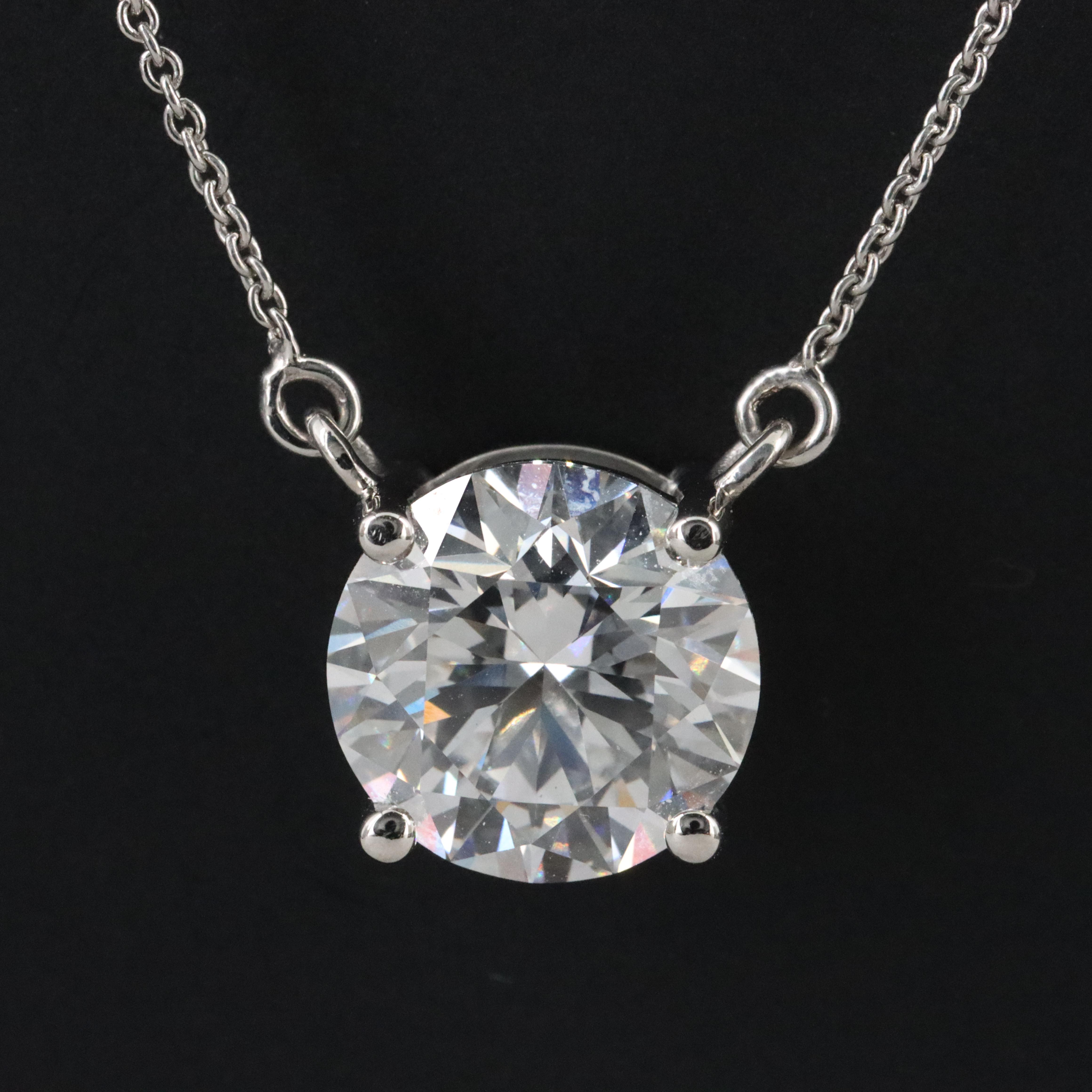 Platinum 5.01 CT Lab Grown Diamond Solitaire Necklace with IGI Report