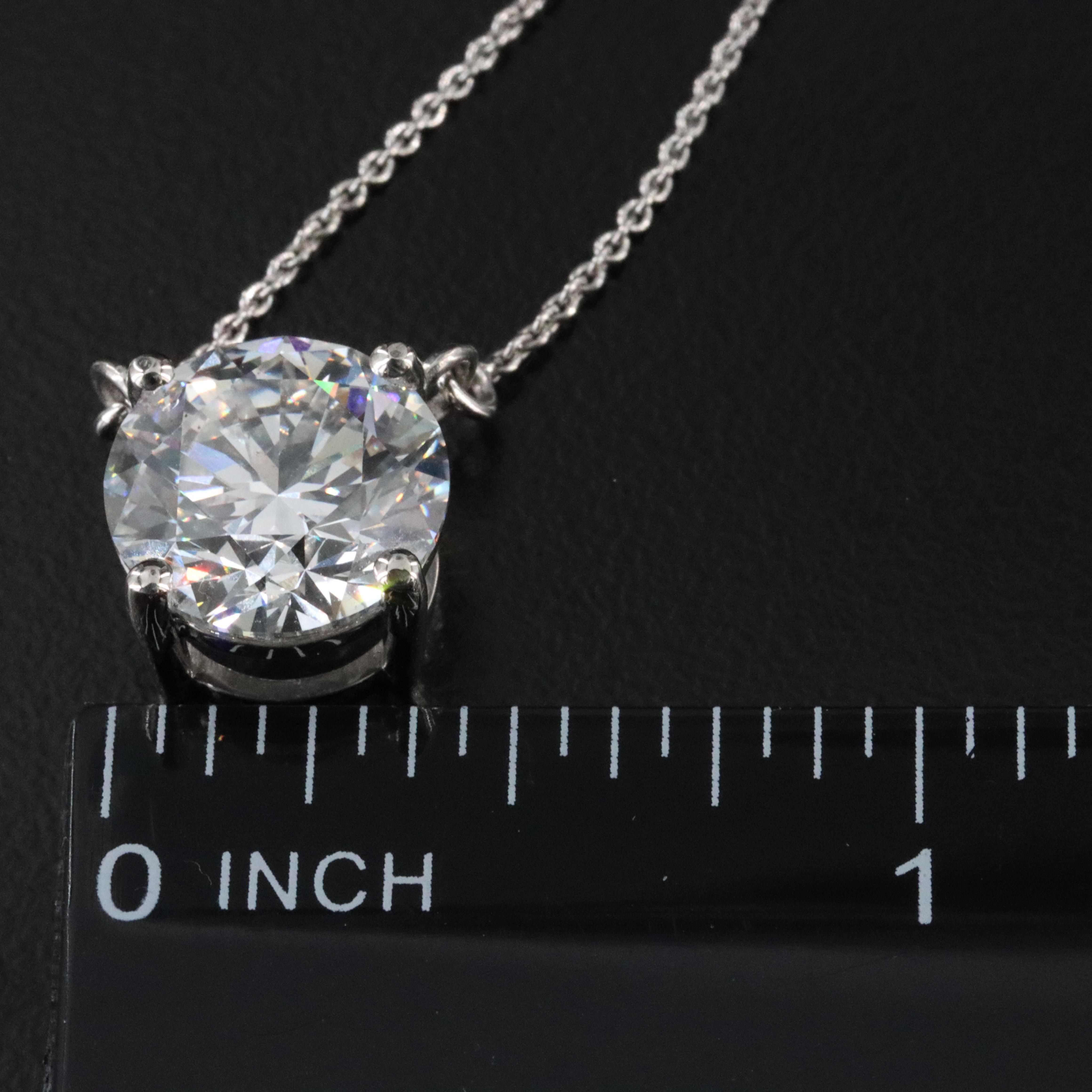 Platinum 5.01 CT Lab Grown Diamond Solitaire Necklace with IGI Report