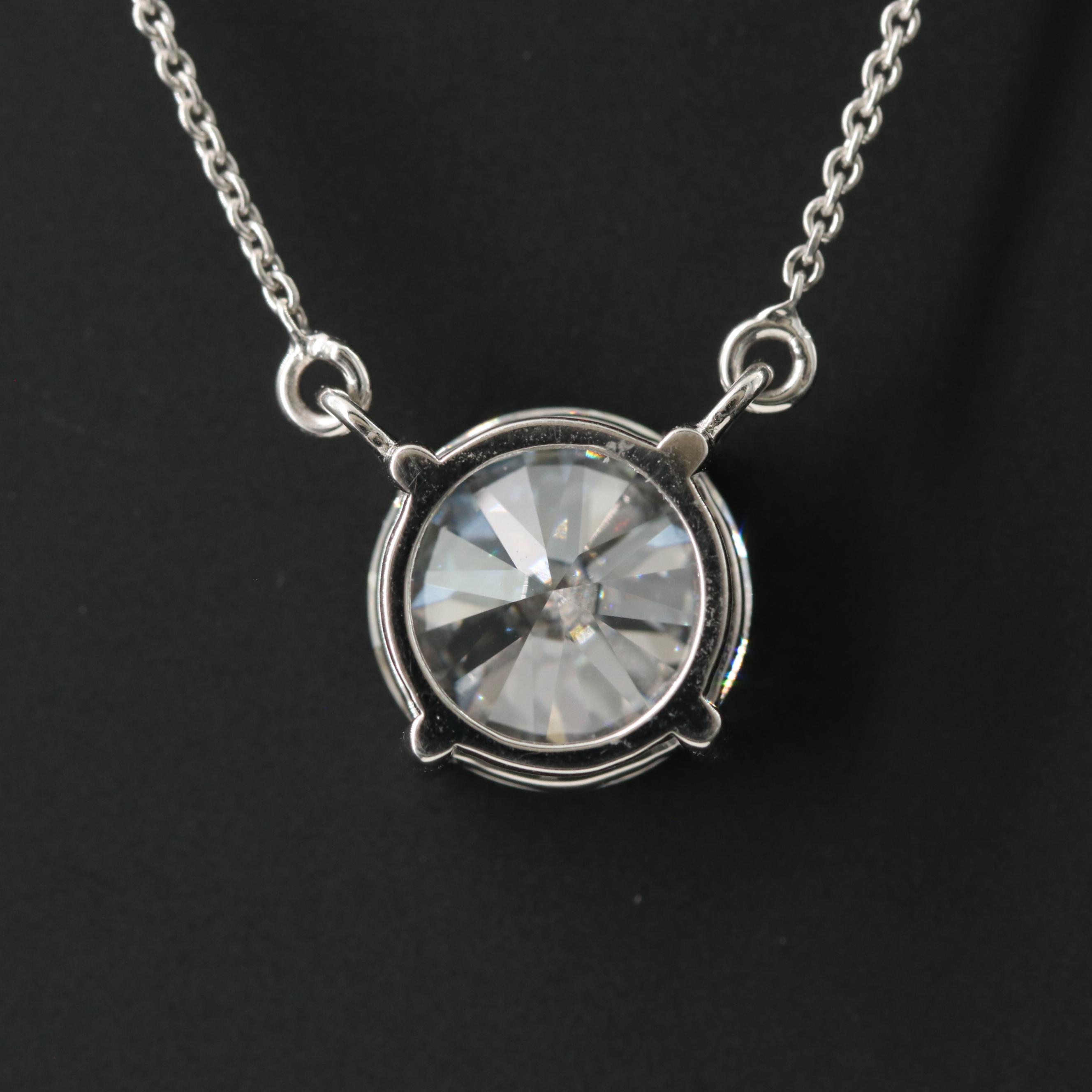Platinum 3.90 CT Lab Grown Diamond Solitaire Necklace with IGI Report