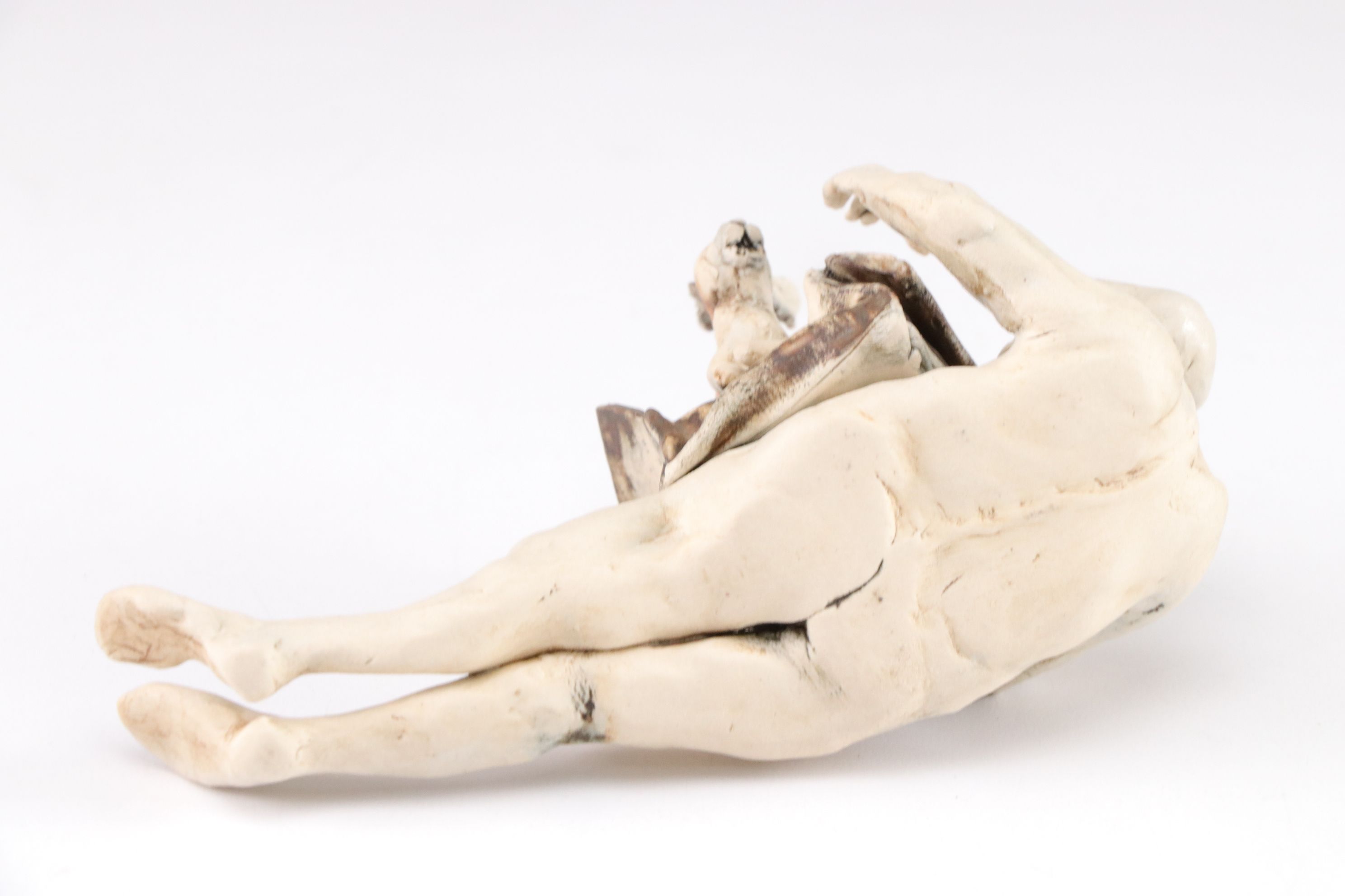 Aggie Zed Ceramic Sculpture "Boxman with Rabbit"