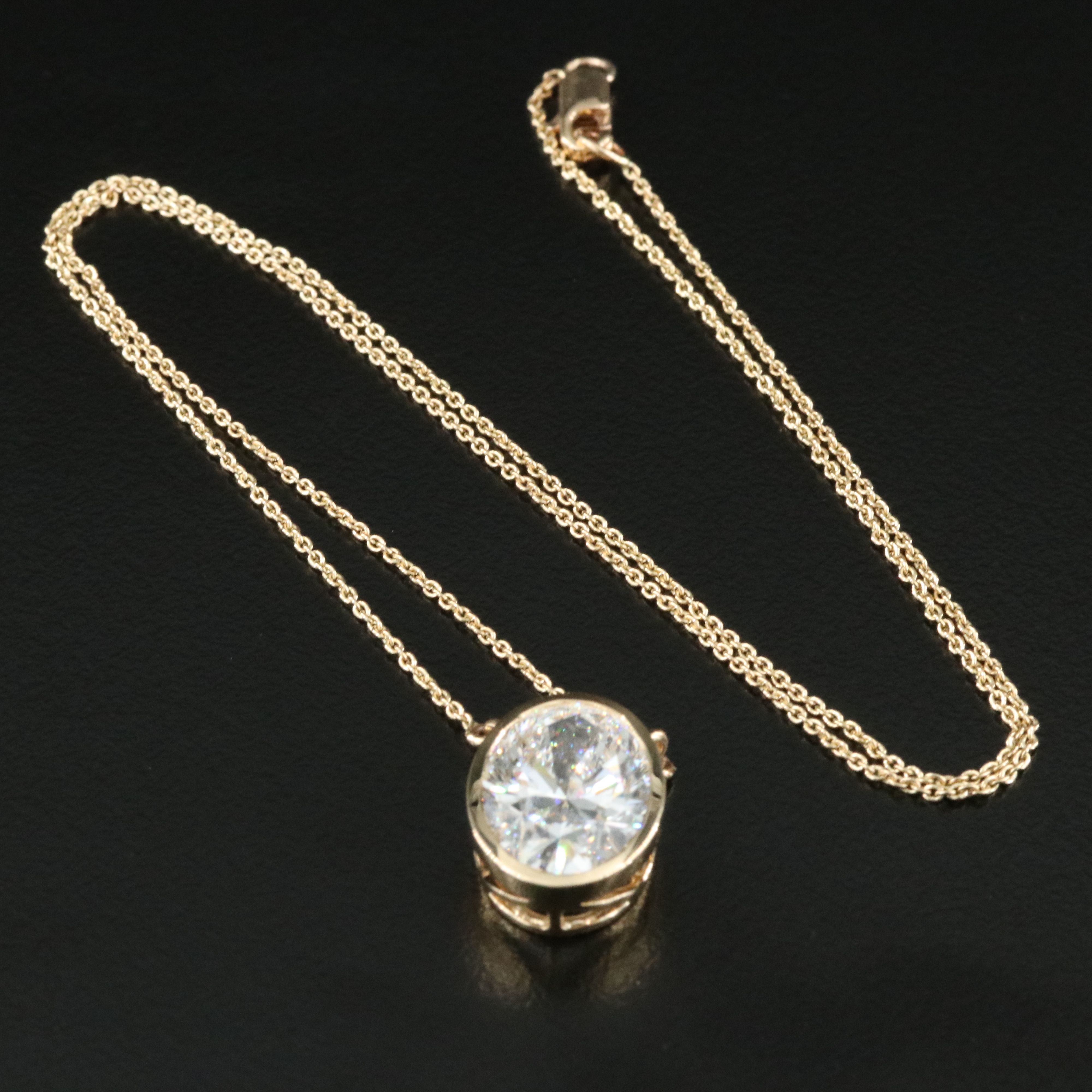 18K 5.03 CT Lab Grown Diamond Solitaire Necklace with IGI Report