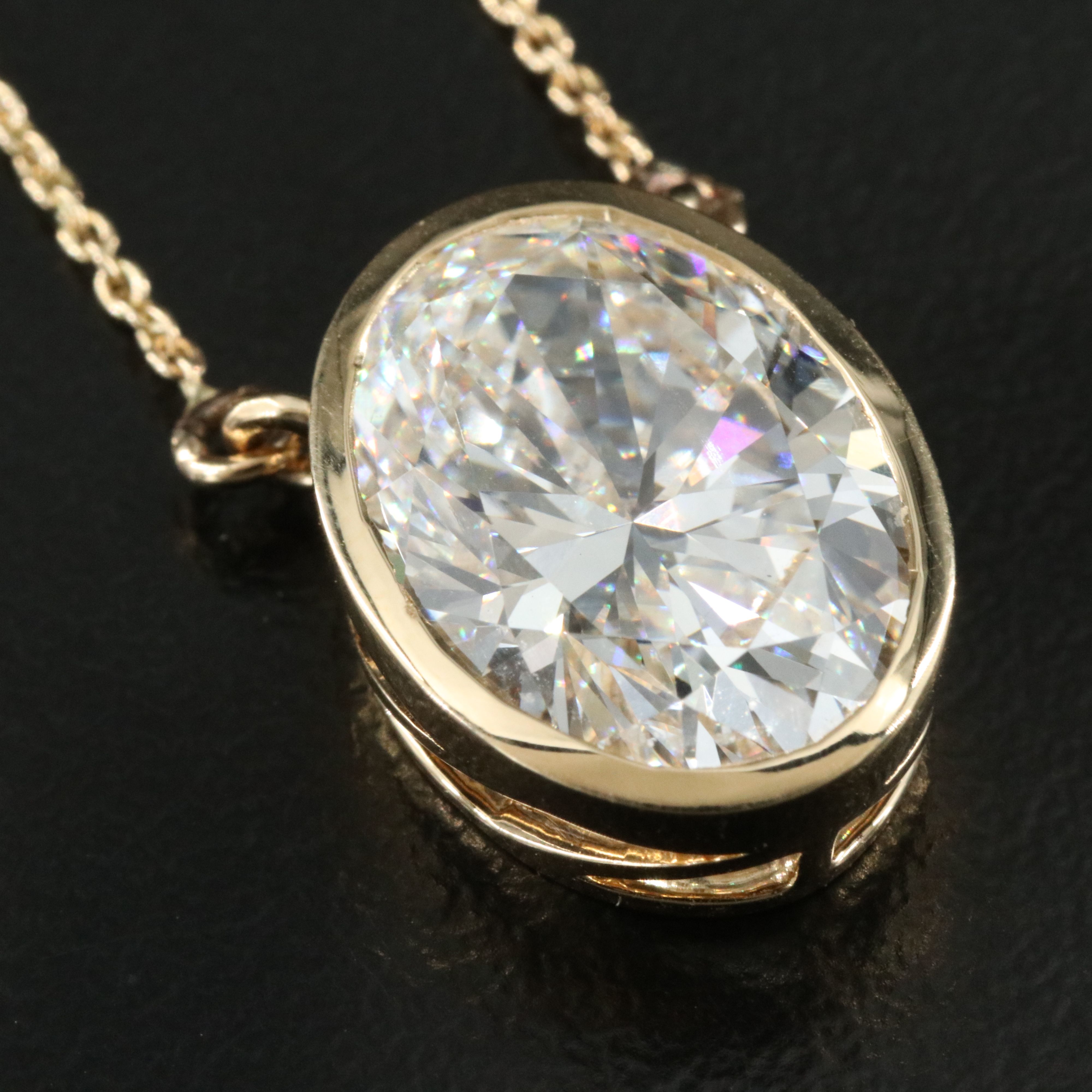 18K 5.03 CT Lab Grown Diamond Solitaire Necklace with IGI Report