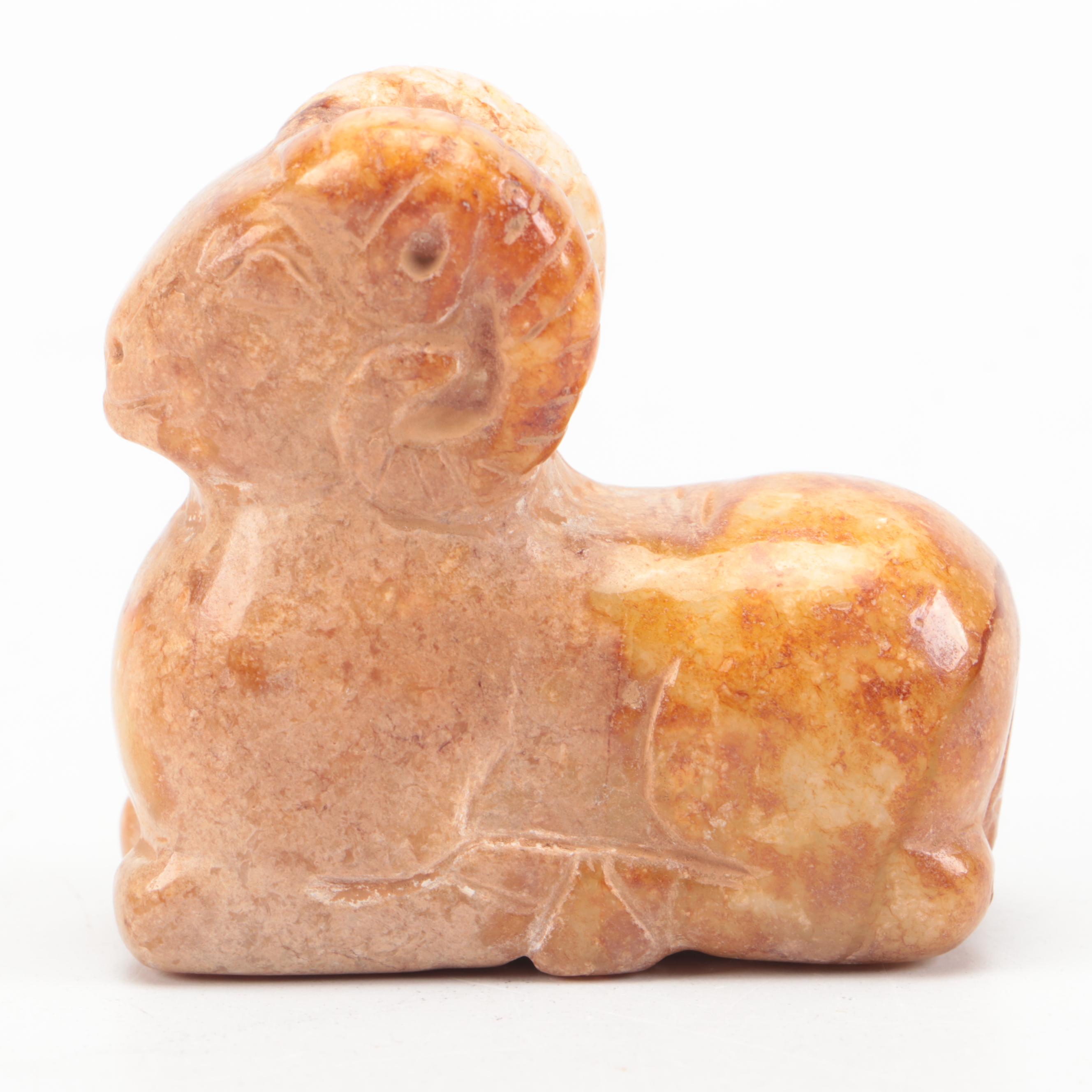 Chinese Carved Serpentine Recumbent Ram, Song Dynasty