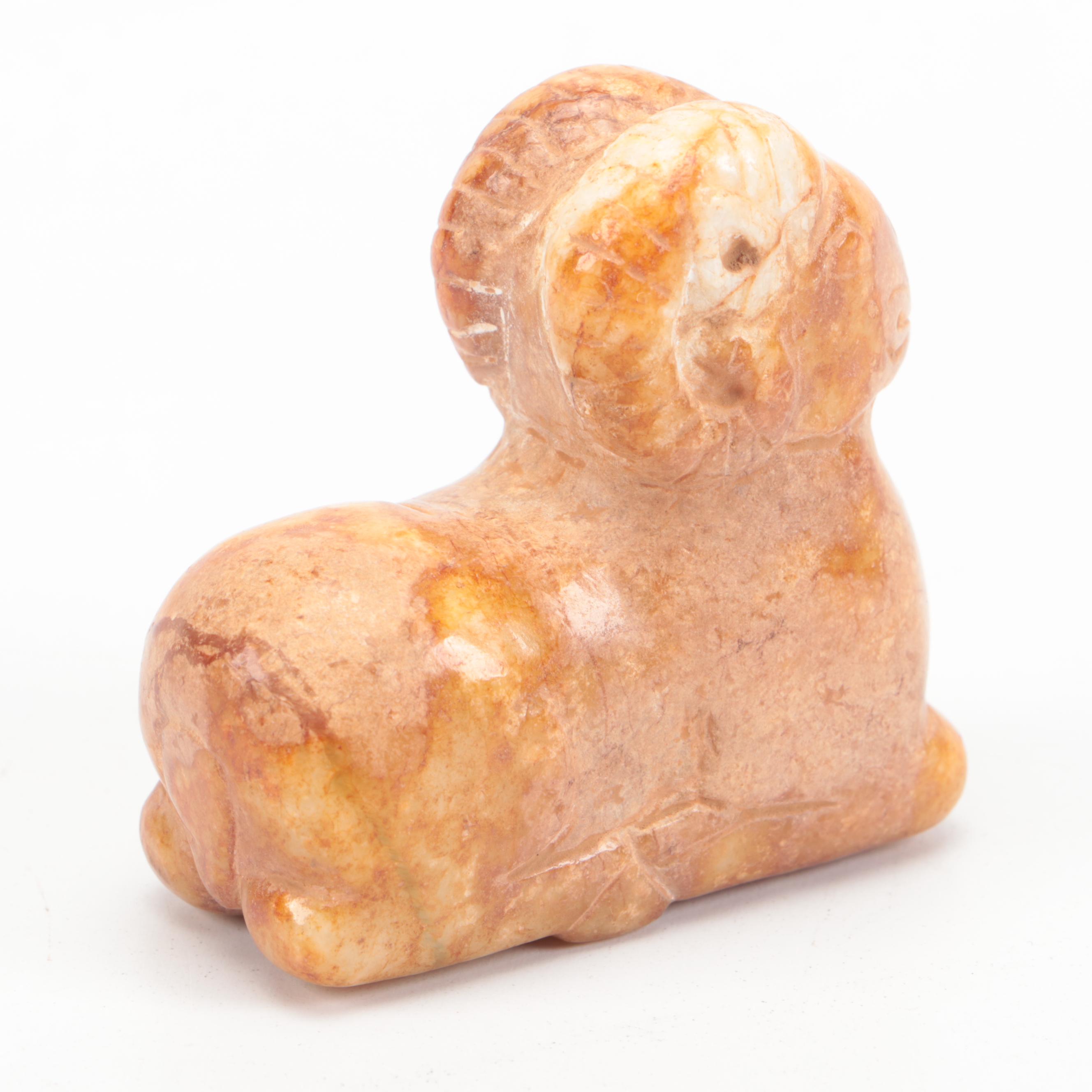 Chinese Carved Serpentine Recumbent Ram, Song Dynasty