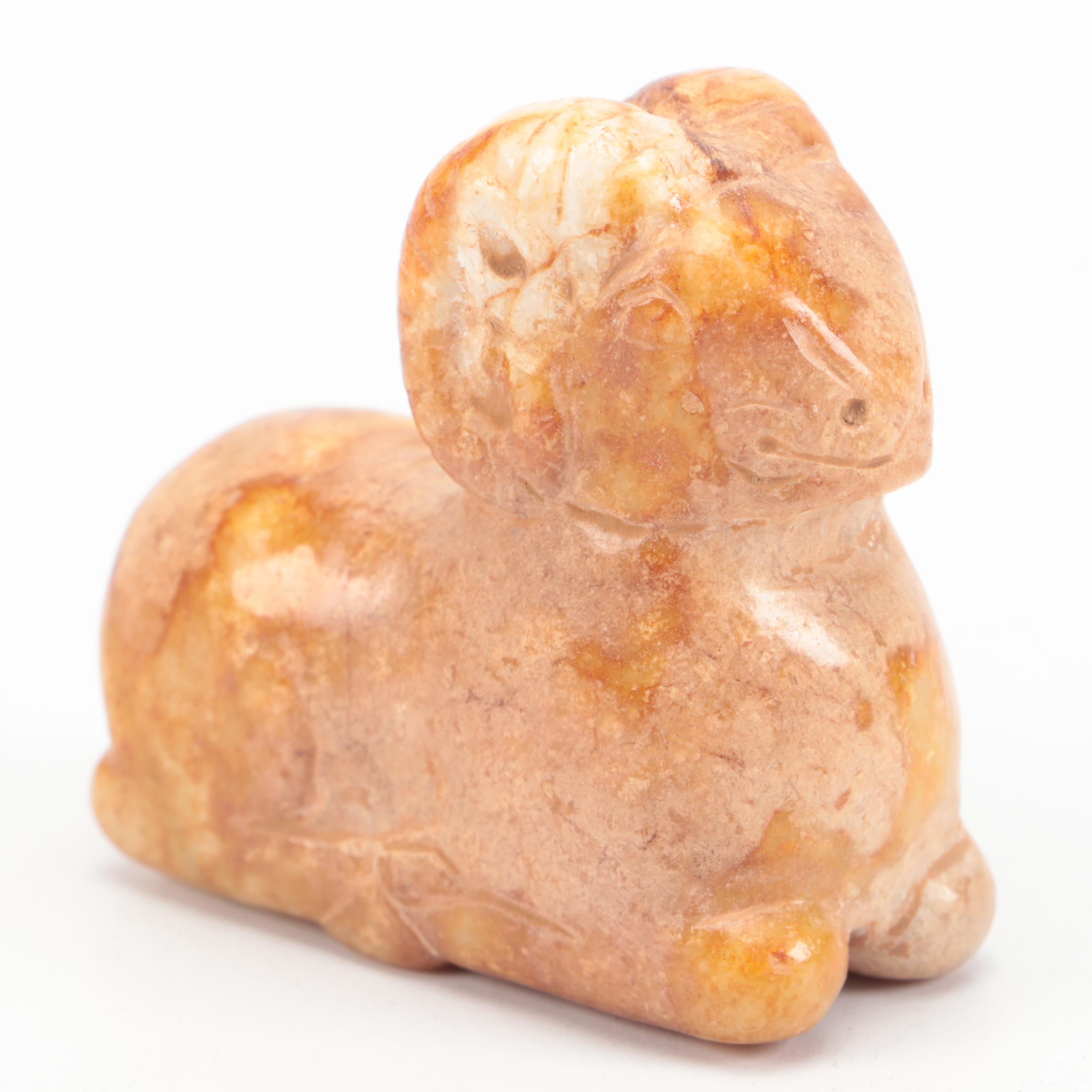 Chinese Carved Serpentine Recumbent Ram, Song Dynasty