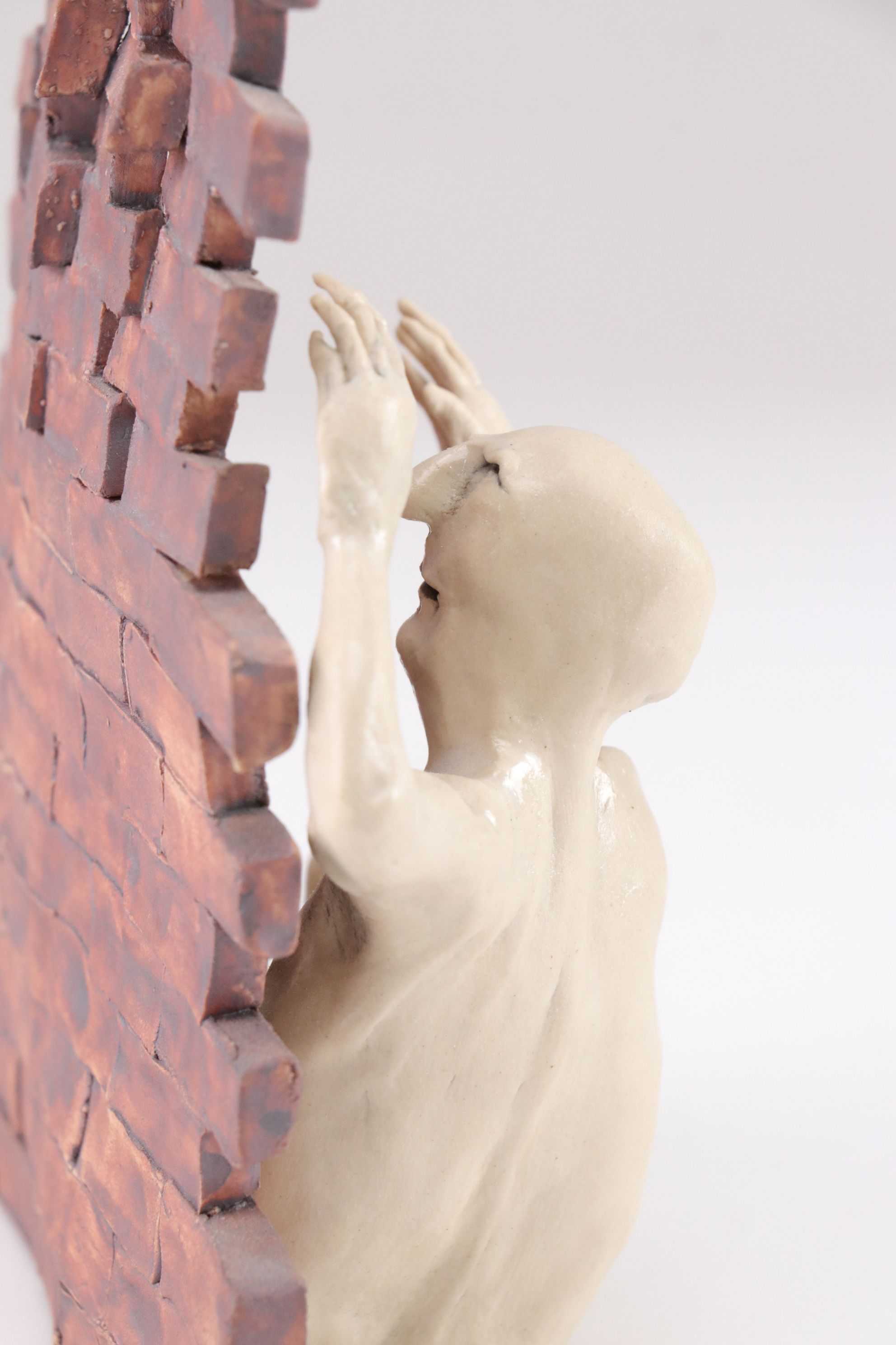 Aggie Zed Ceramic Sculpture "Brickman"