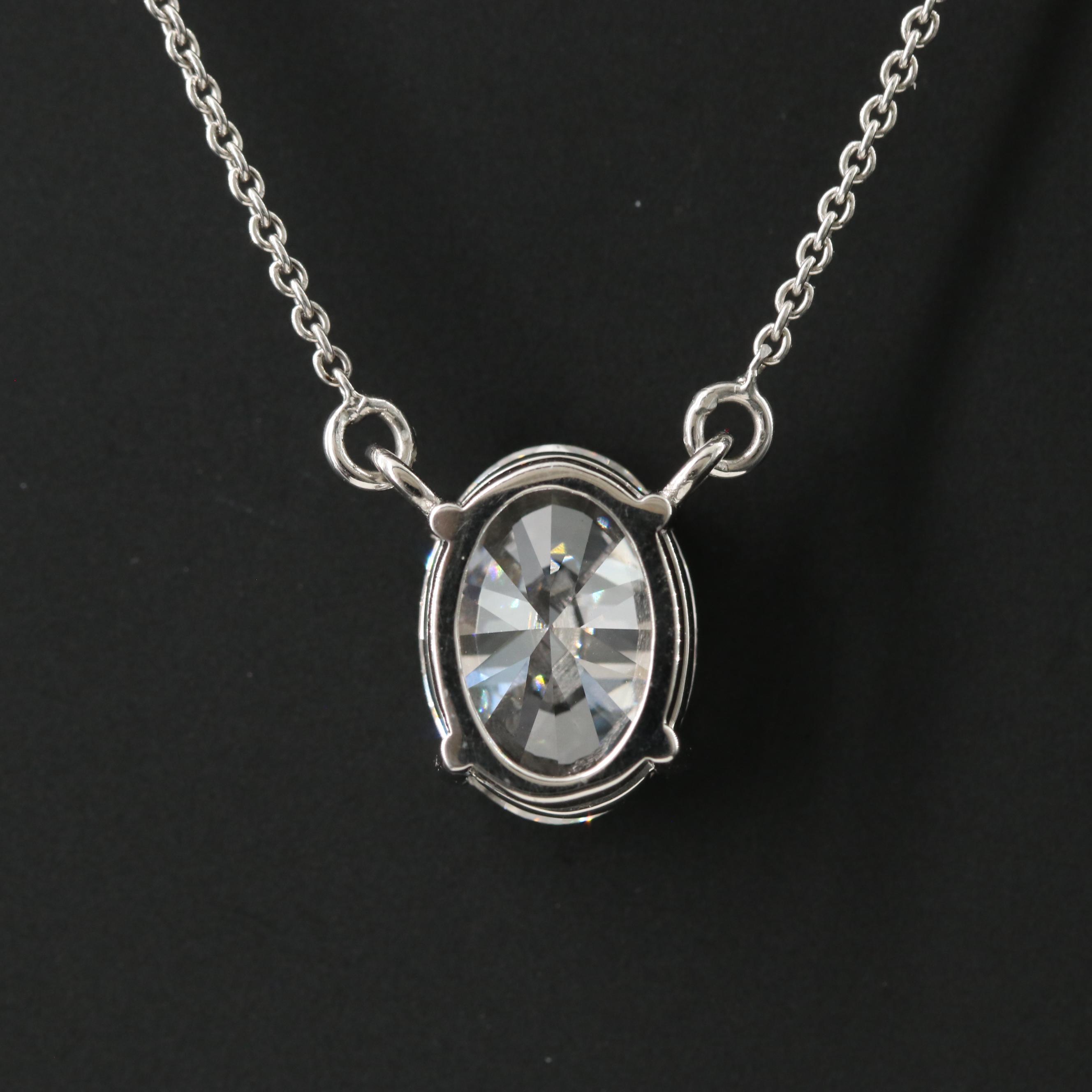 Platinum 3.03 CT Lab Grown Diamond Solitaire Necklace with IGI Report