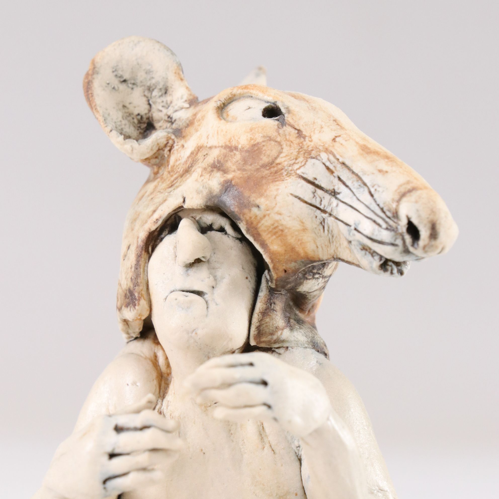 Aggie Zed Ceramic Sculpture "Rat Costume Man"