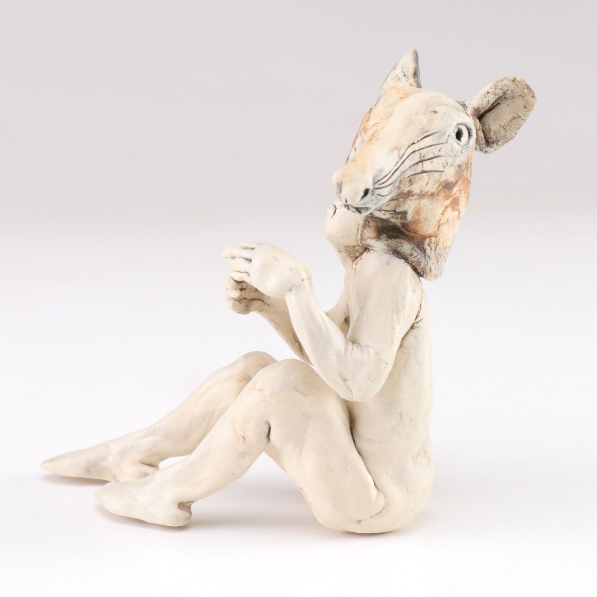Aggie Zed Ceramic Sculpture "Rat Costume Man"