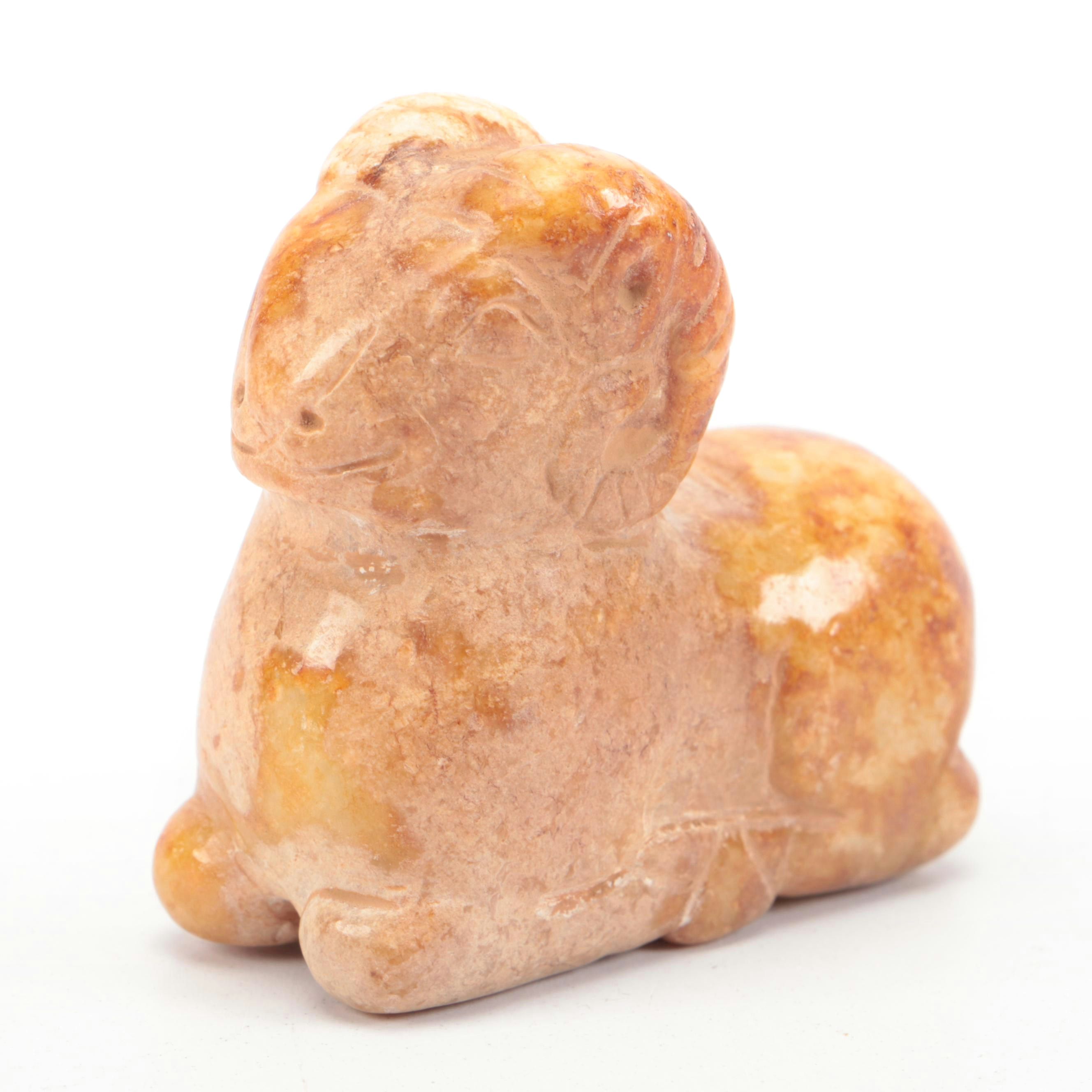 Chinese Carved Serpentine Recumbent Ram, Song Dynasty