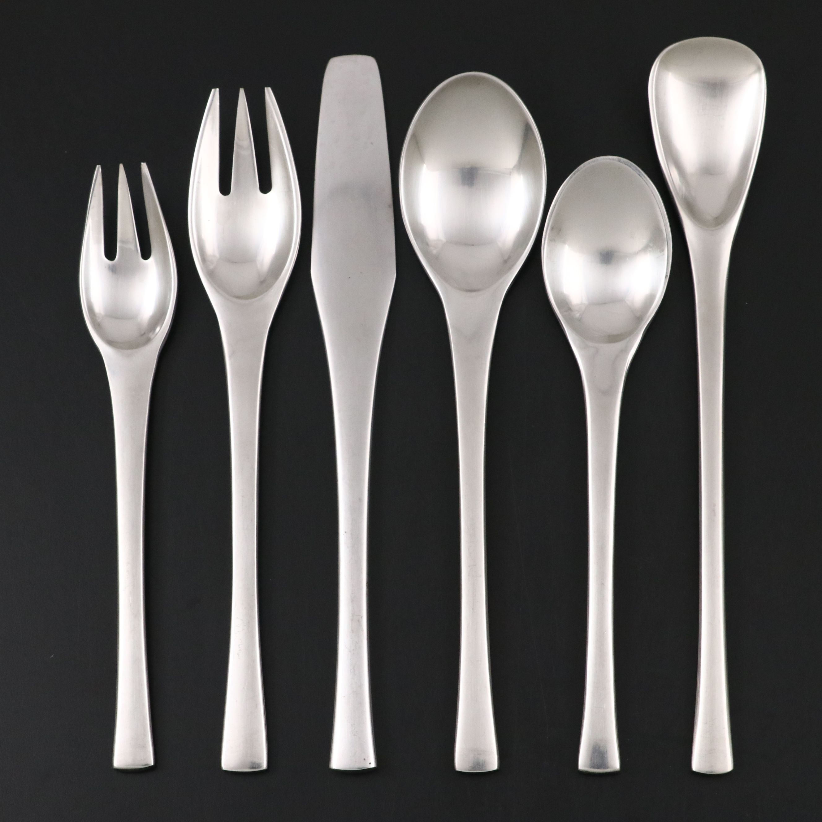 Dansk "Odin" Stainless Flatware with Silver Plate Pitcher and Others