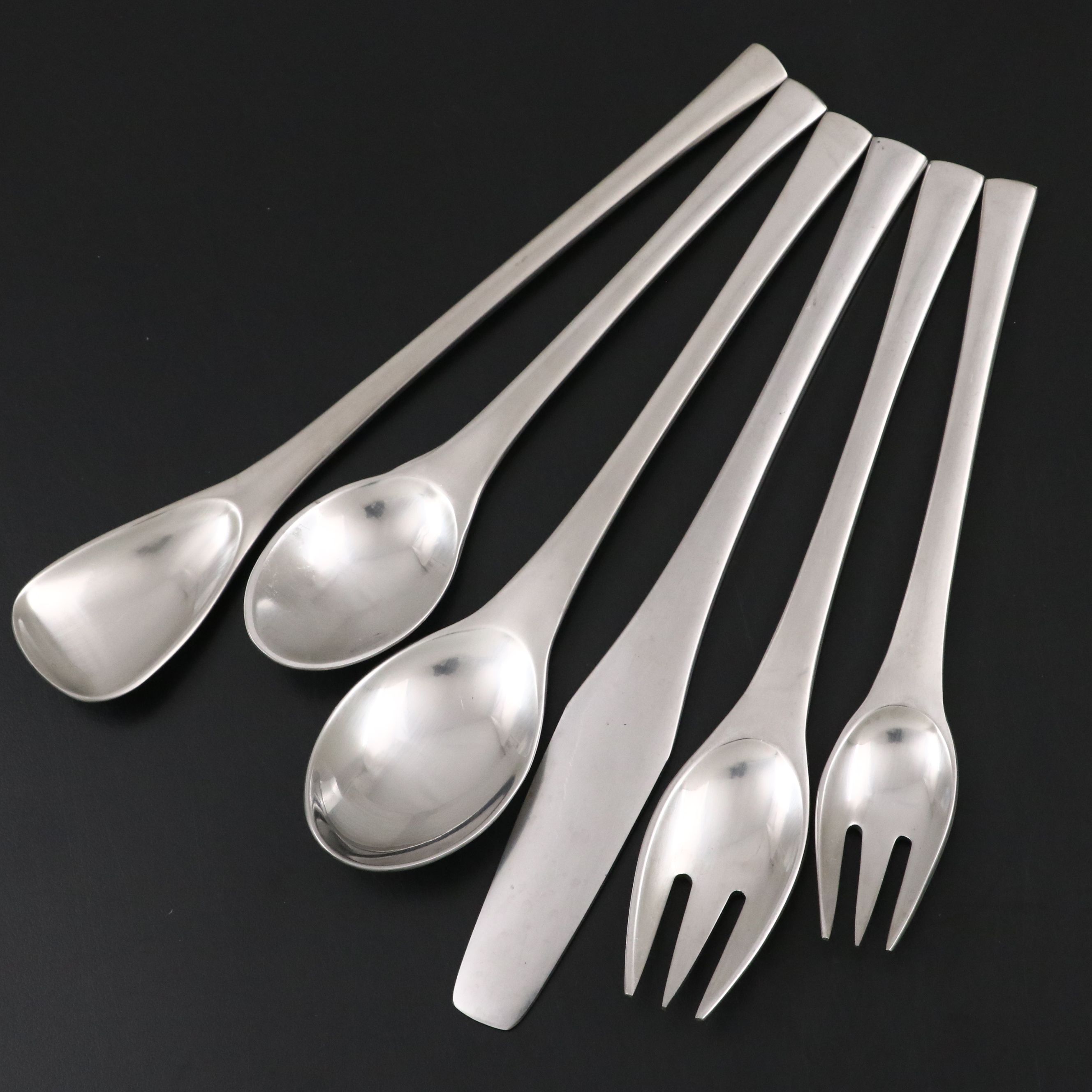 Dansk "Odin" Stainless Flatware with Silver Plate Pitcher and Others