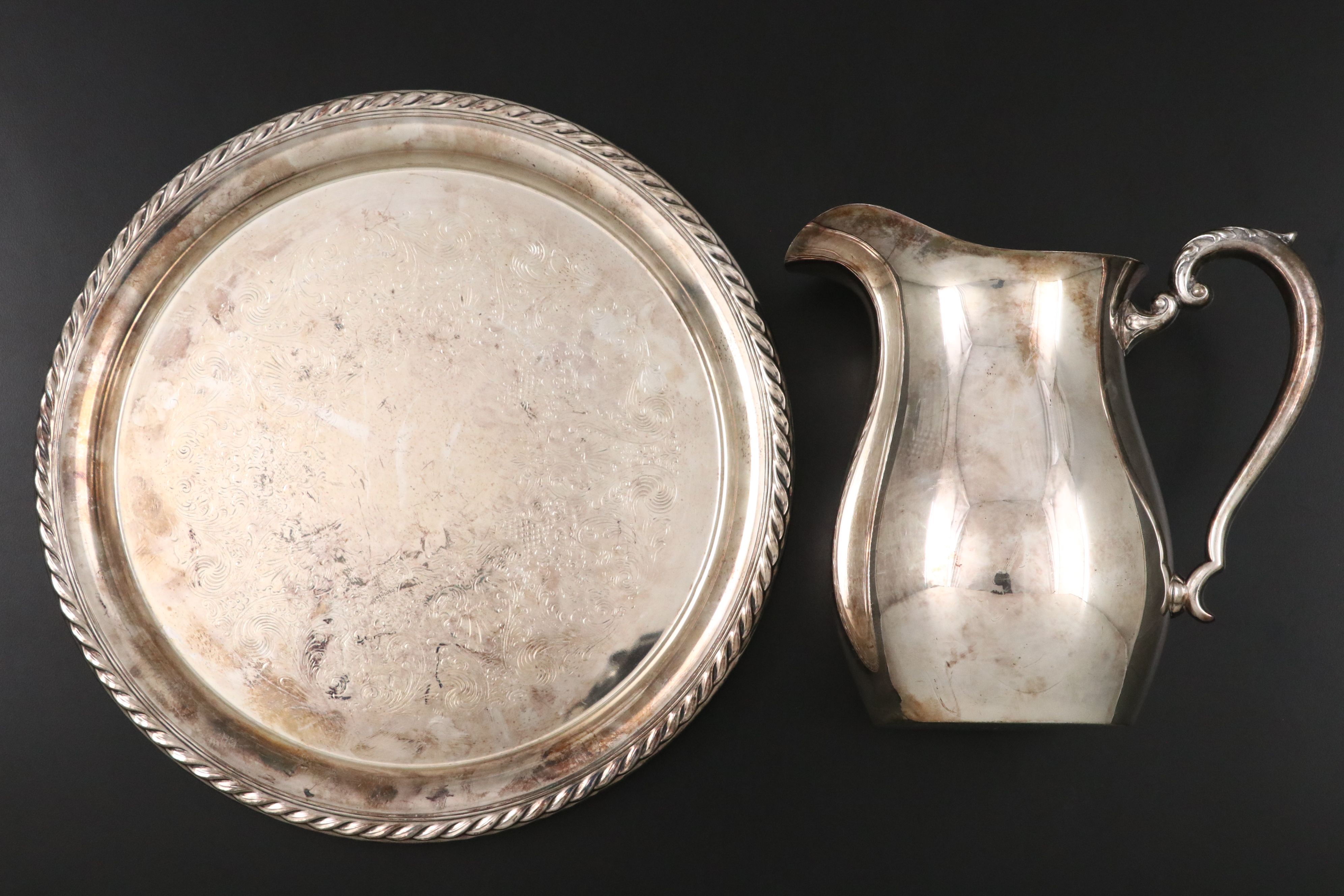 Dansk "Odin" Stainless Flatware with Silver Plate Pitcher and Others