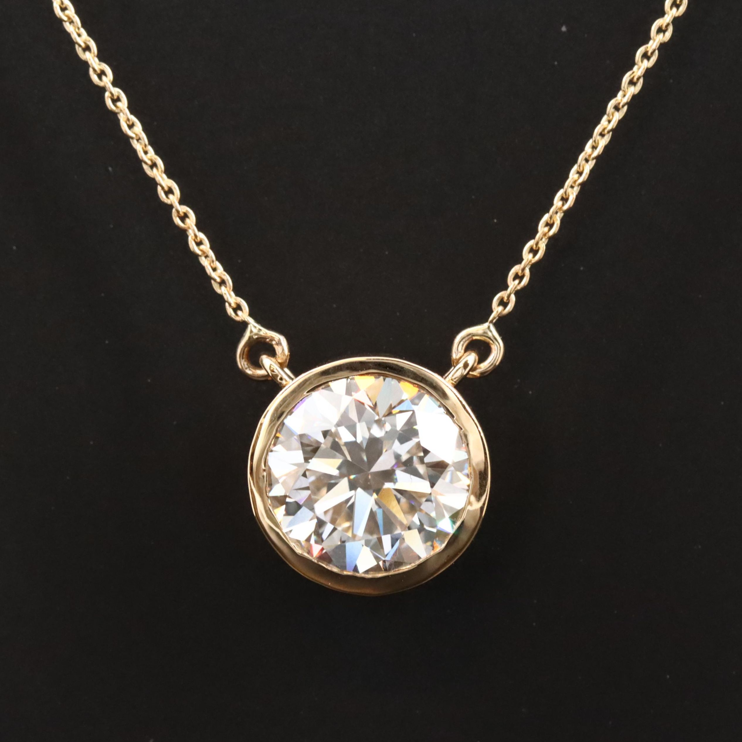 18K 4.09 CT Lab Grown Diamond Solitaire Necklace with IGI Report