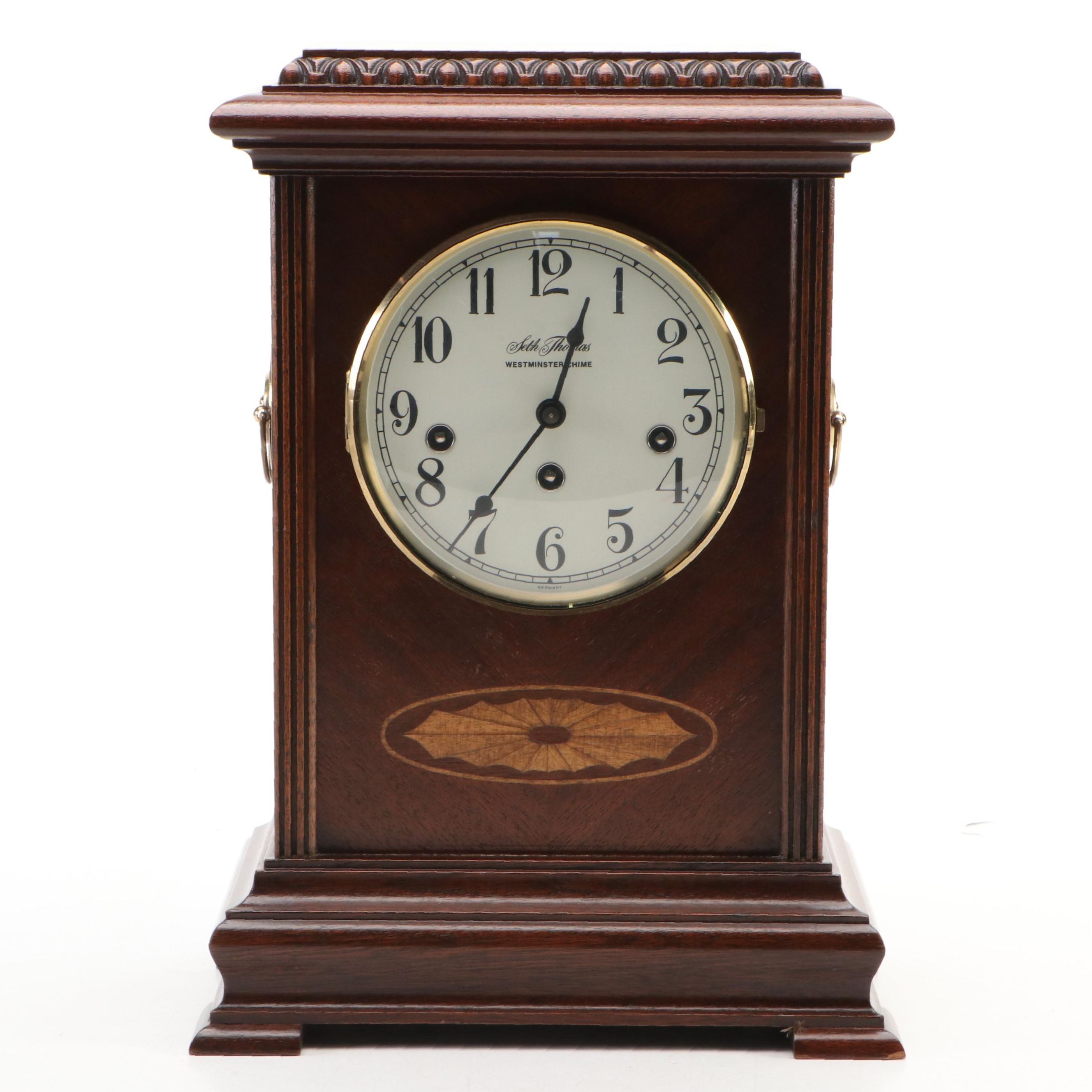 Seth Thomas Westminster Chime Inlaid Mantle Clock