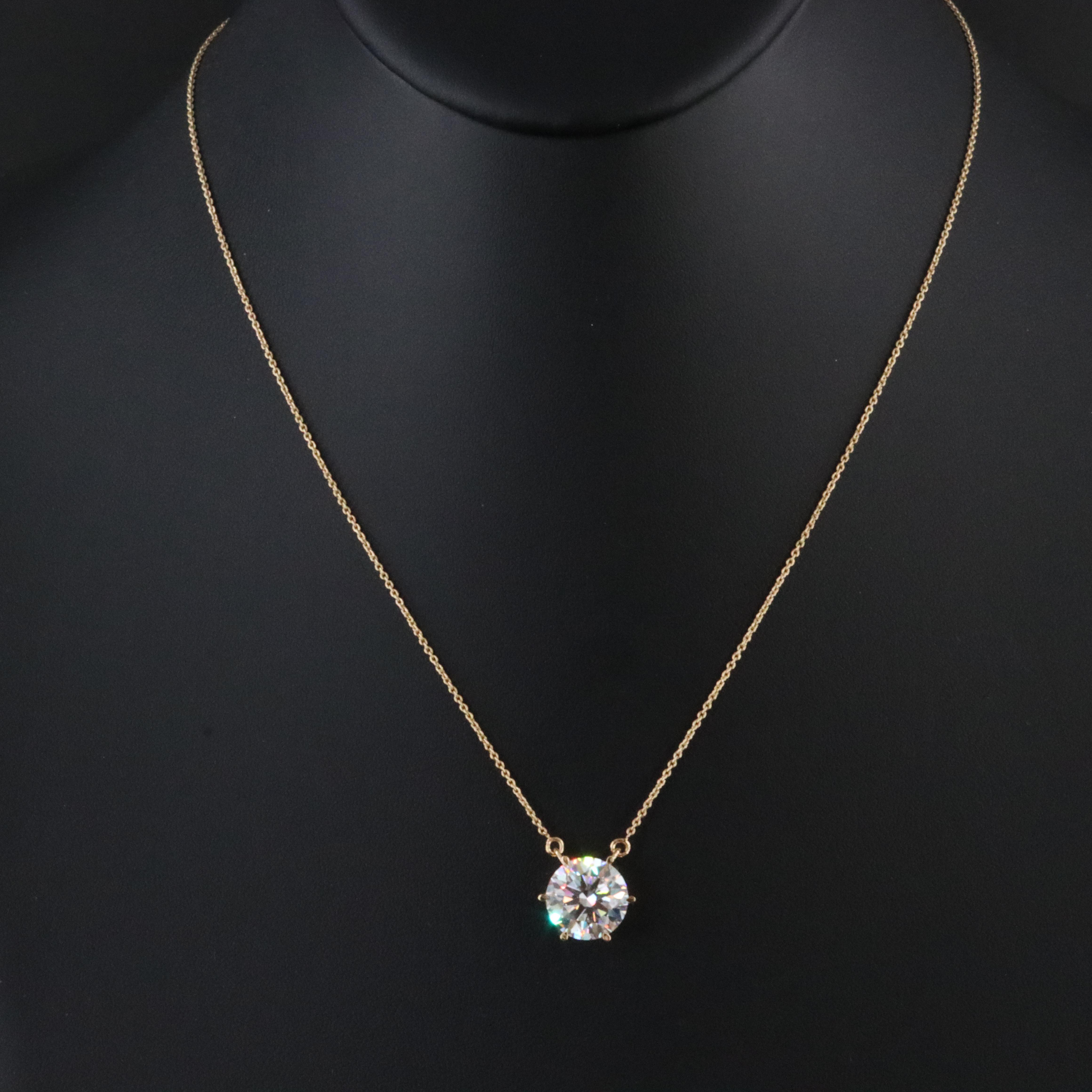 18K 5.06 CT Lab Grown Diamond Solitaire Necklace with IGI Report