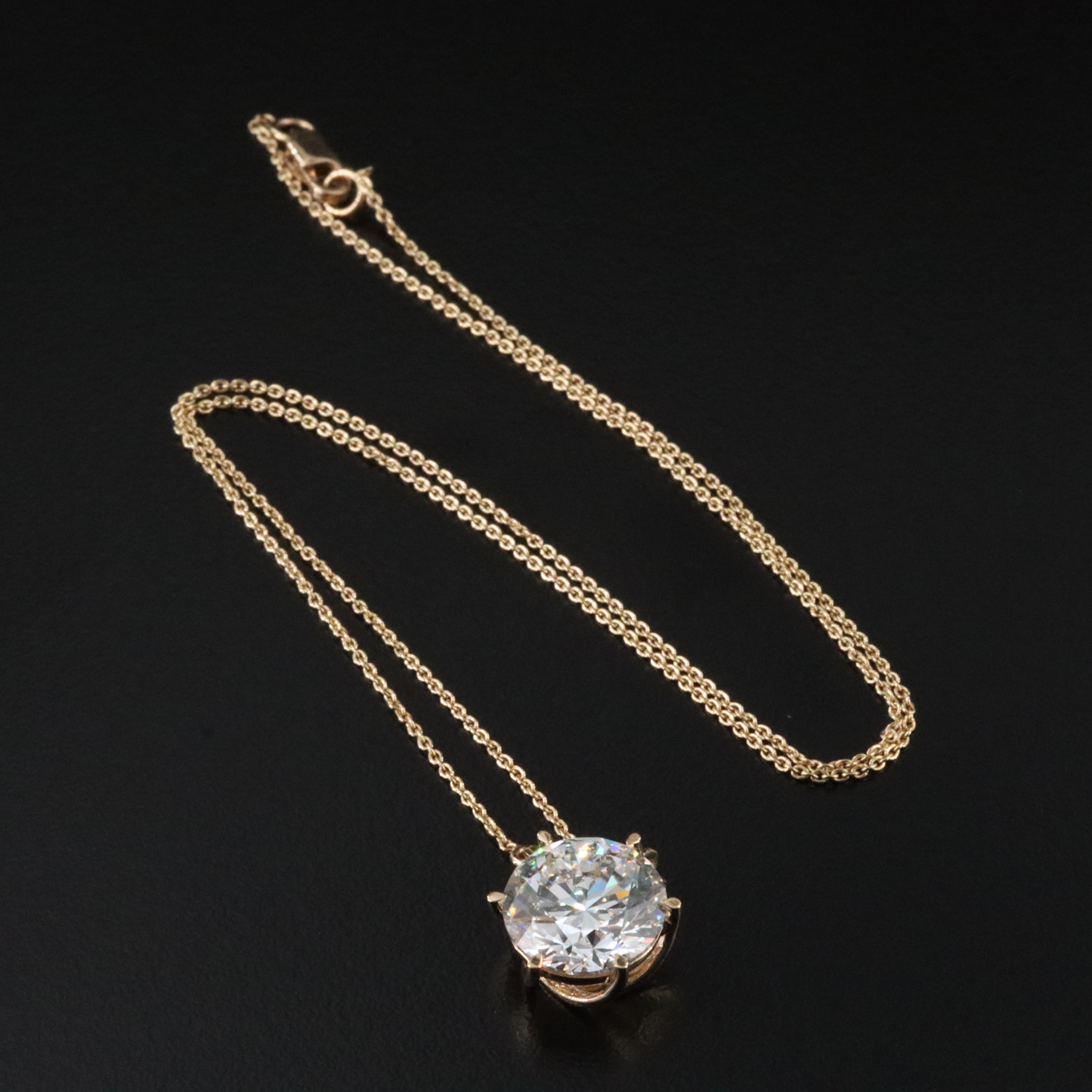 18K 5.06 CT Lab Grown Diamond Solitaire Necklace with IGI Report