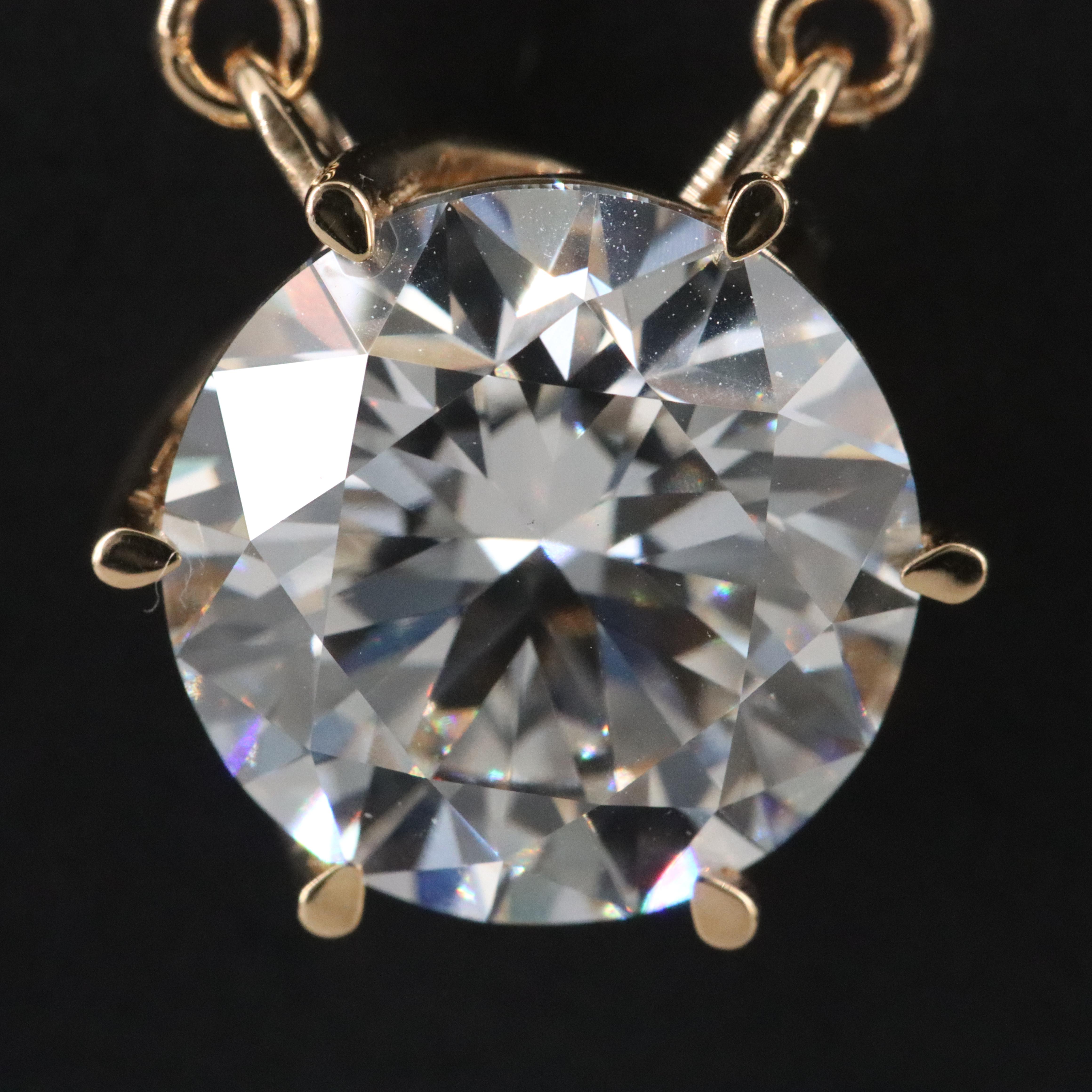 18K 5.06 CT Lab Grown Diamond Solitaire Necklace with IGI Report