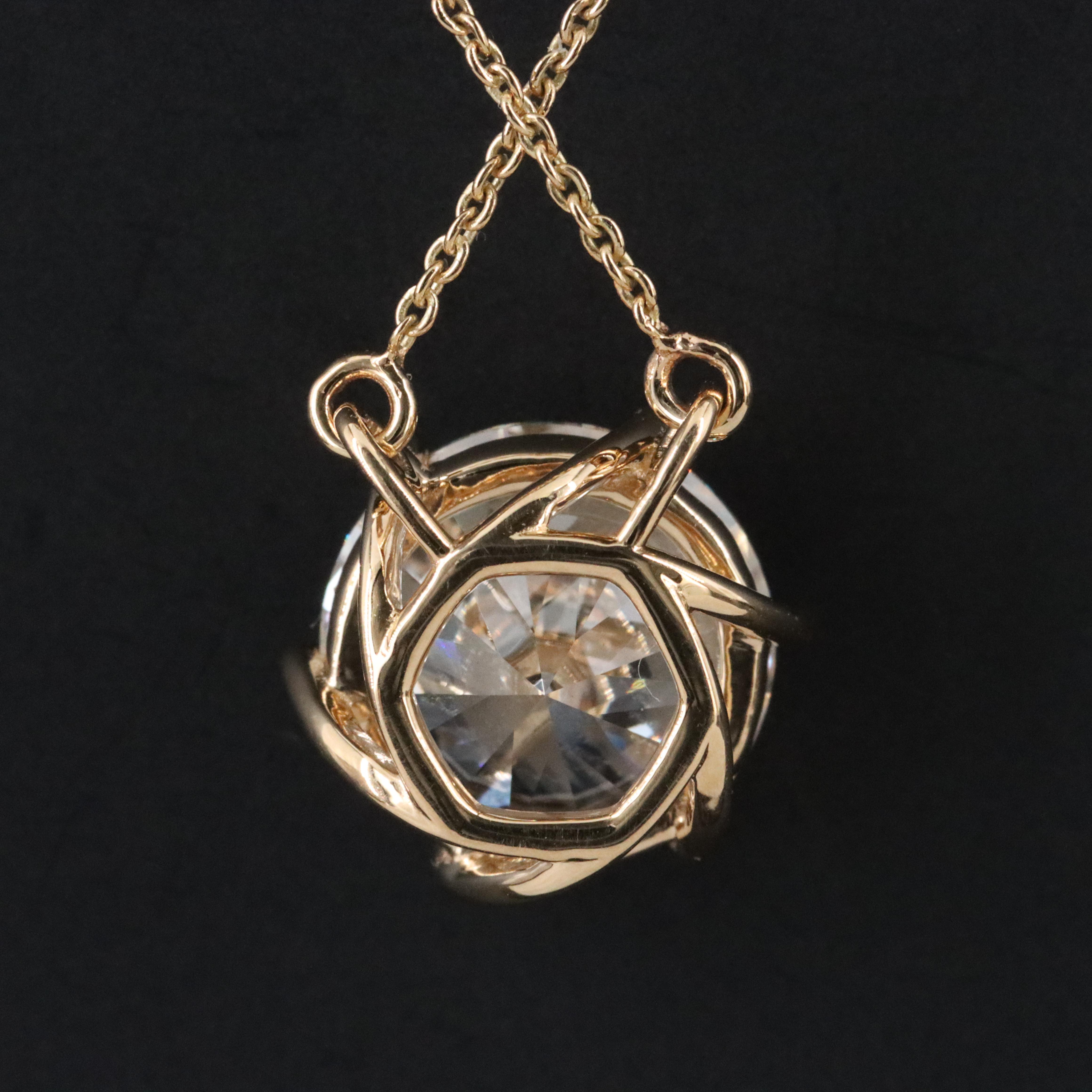 18K 5.06 CT Lab Grown Diamond Solitaire Necklace with IGI Report