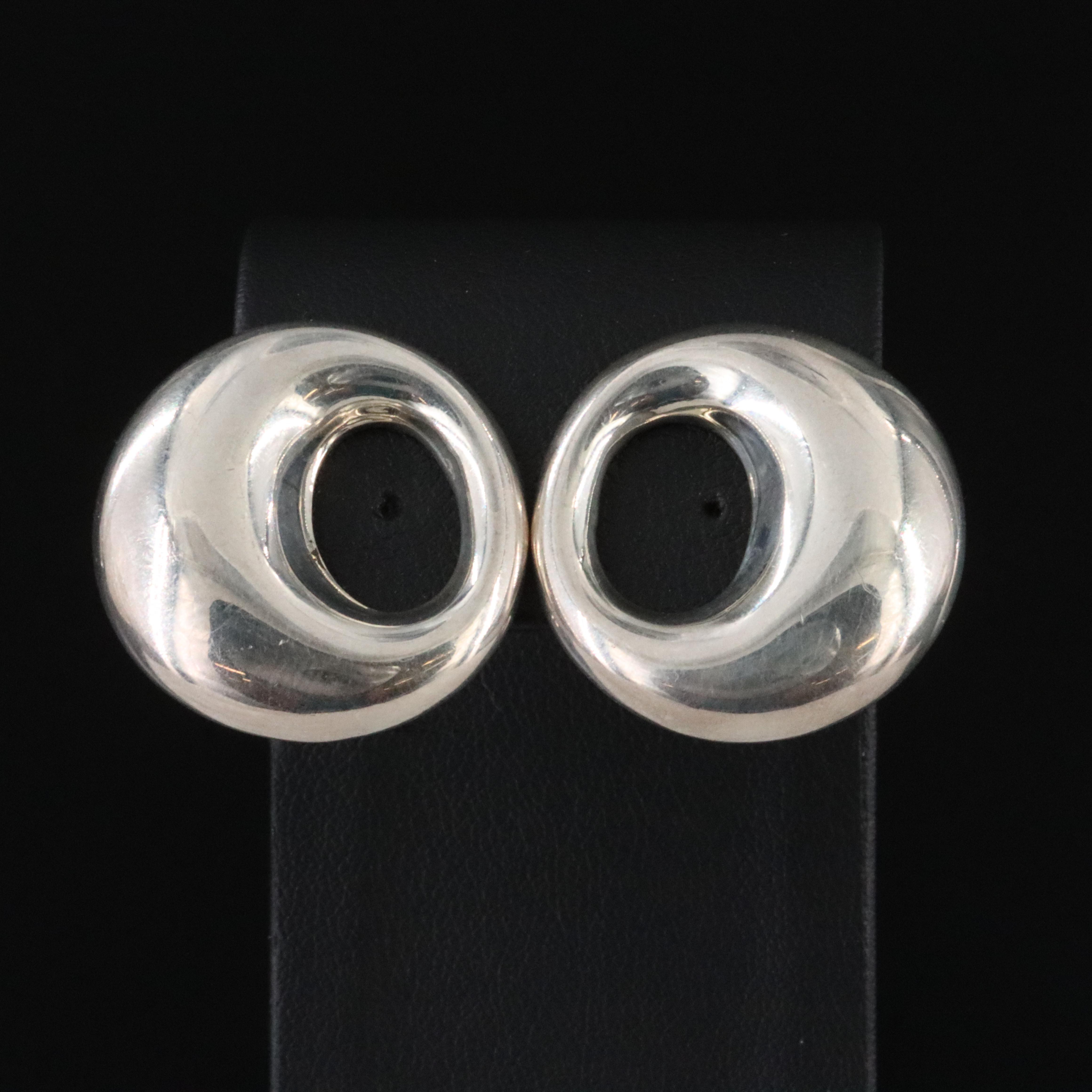 Mexican Sterling Button Earrings