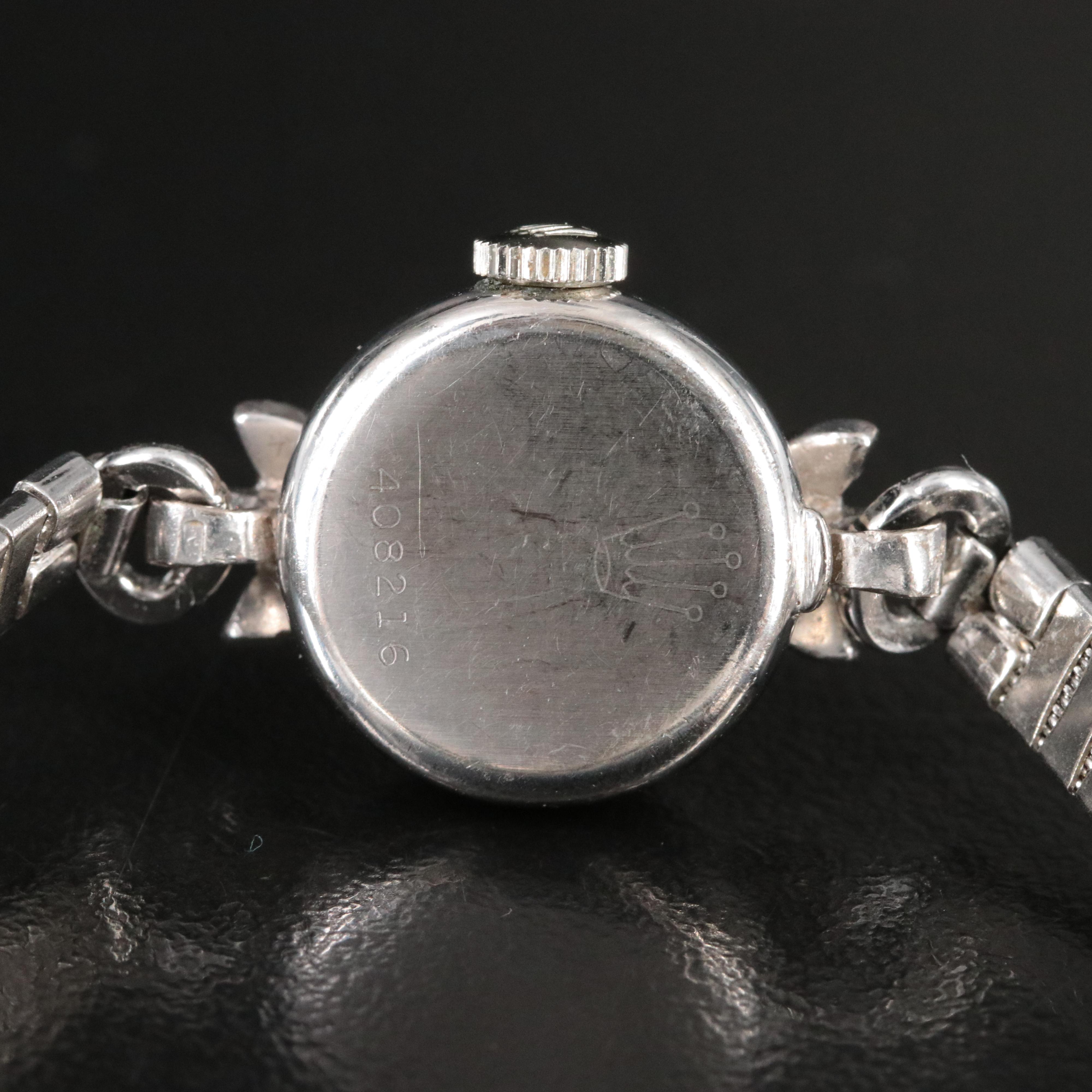 18K Vintage Rolex Precision Diamond Stem Wind Watch