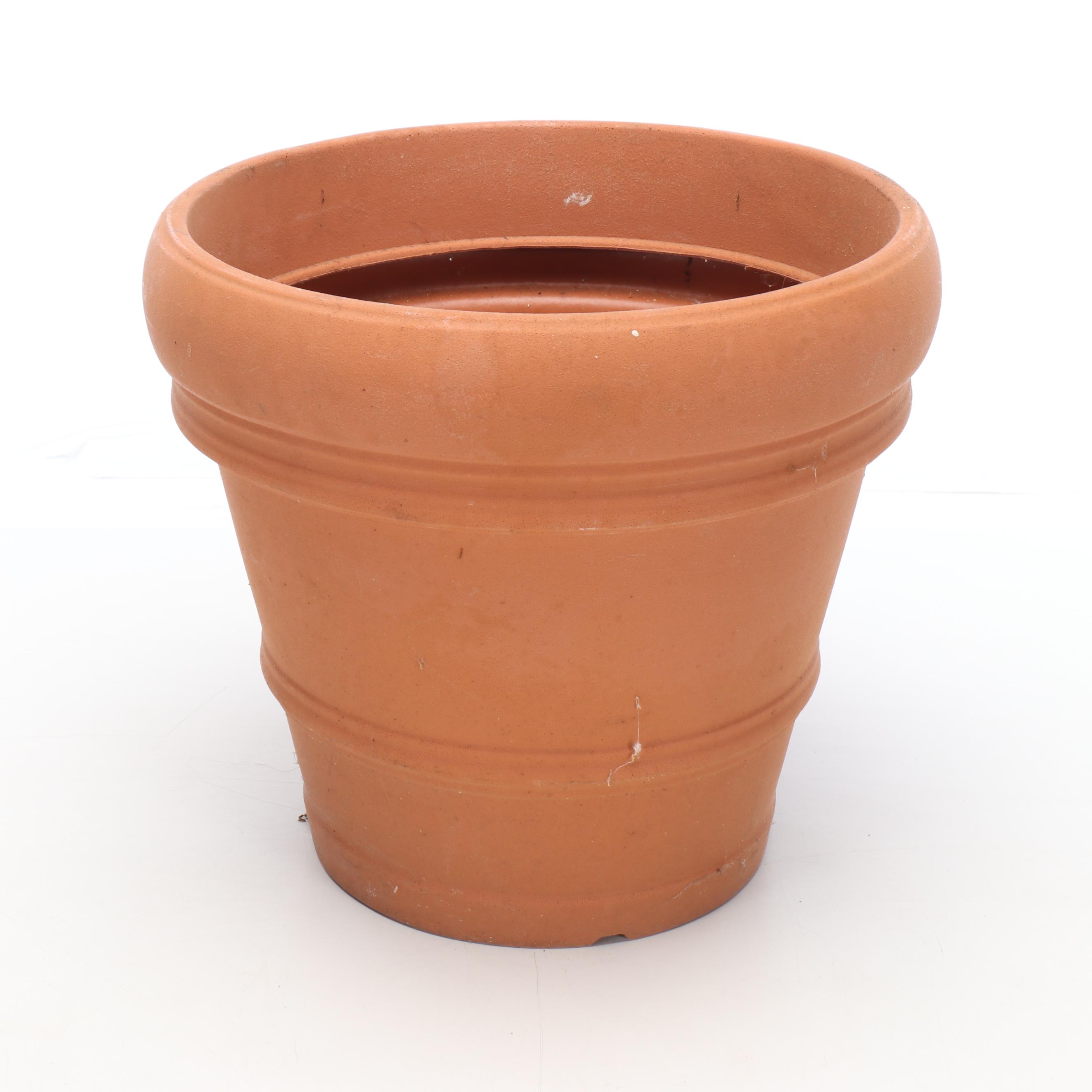 New England Pottery and Other Terracotta Pots with Metal Topiary Frame
