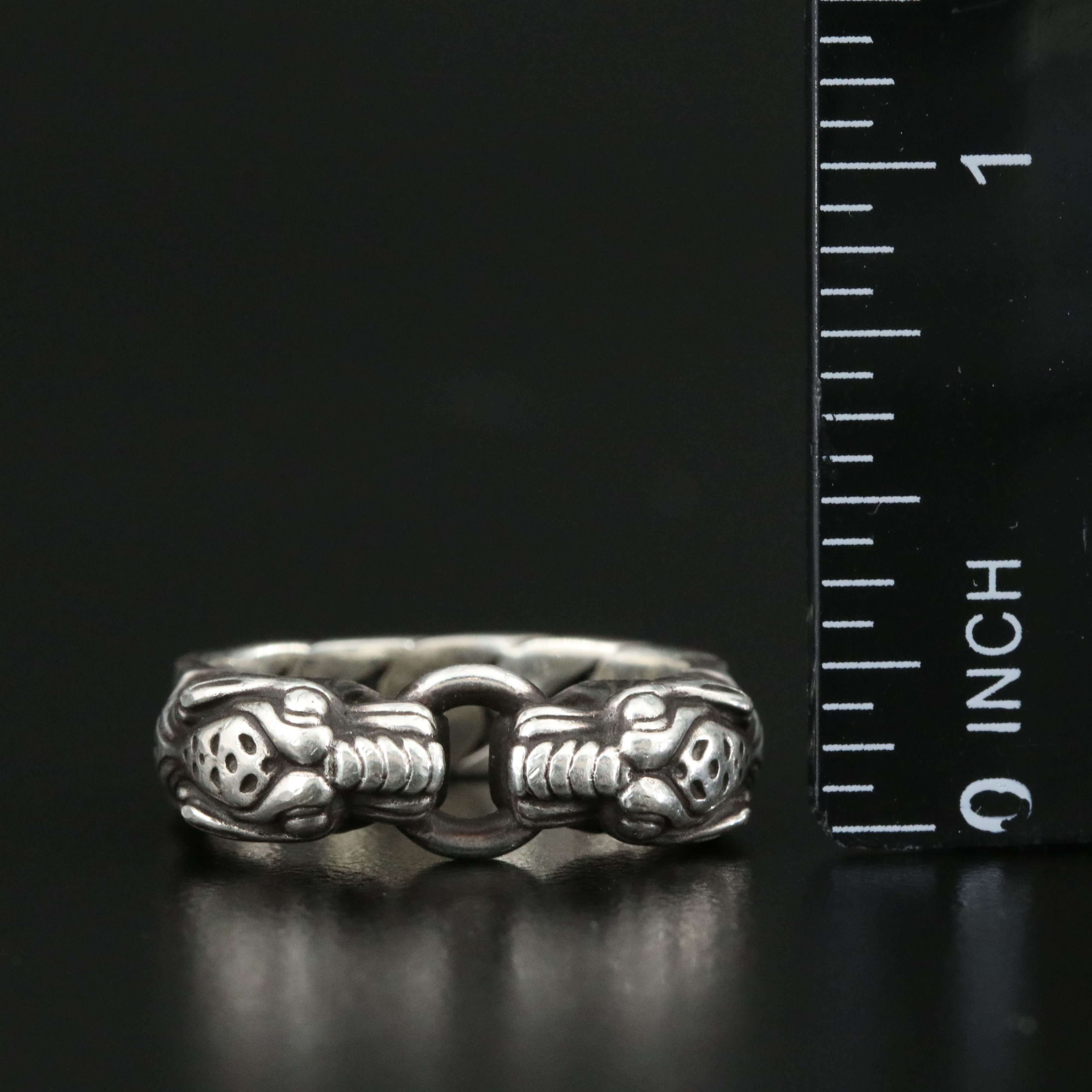 Gucci Sterling Double Tiger Head Ring