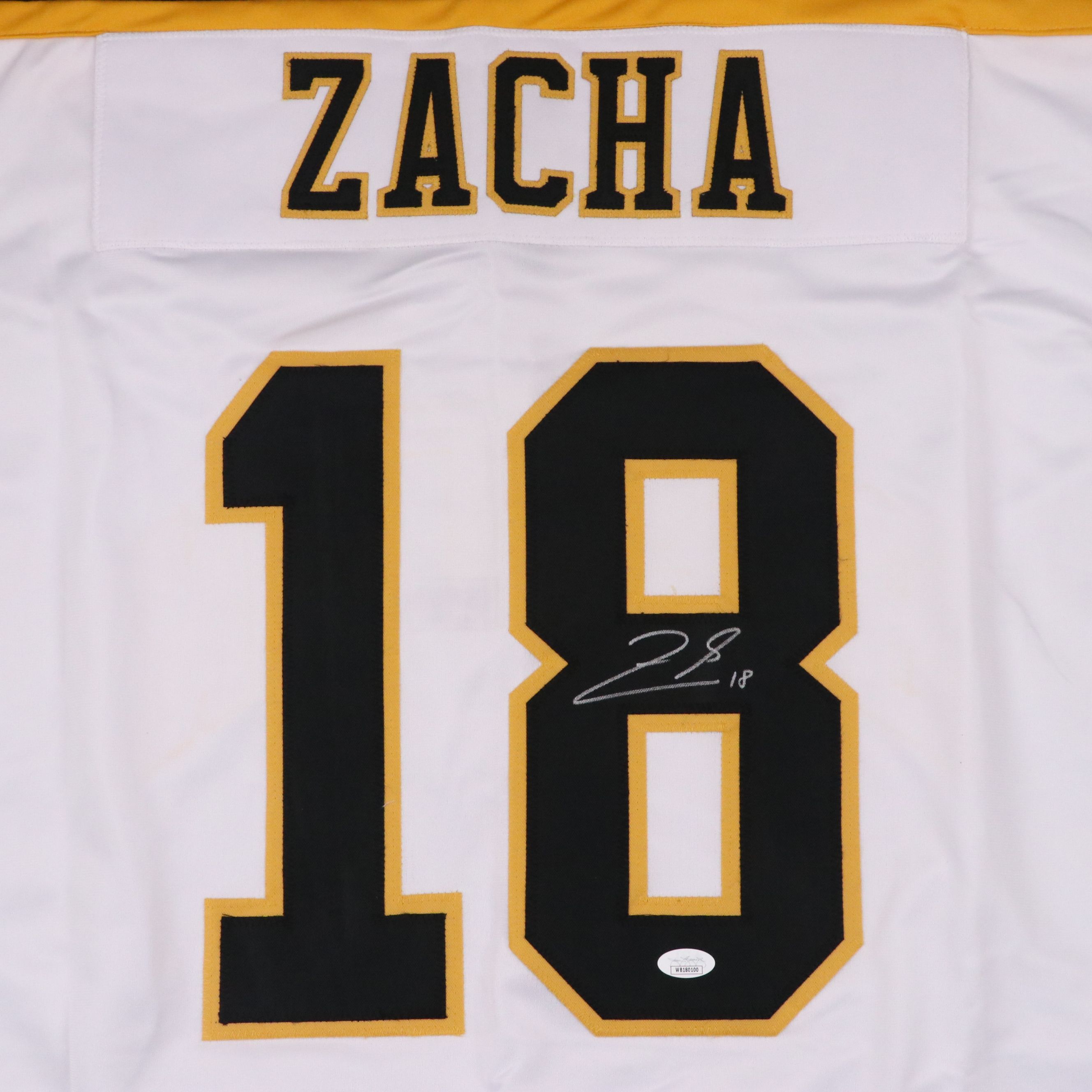 Pavel Zacha Signed Boston Bruins Hockey Jersey, JSA