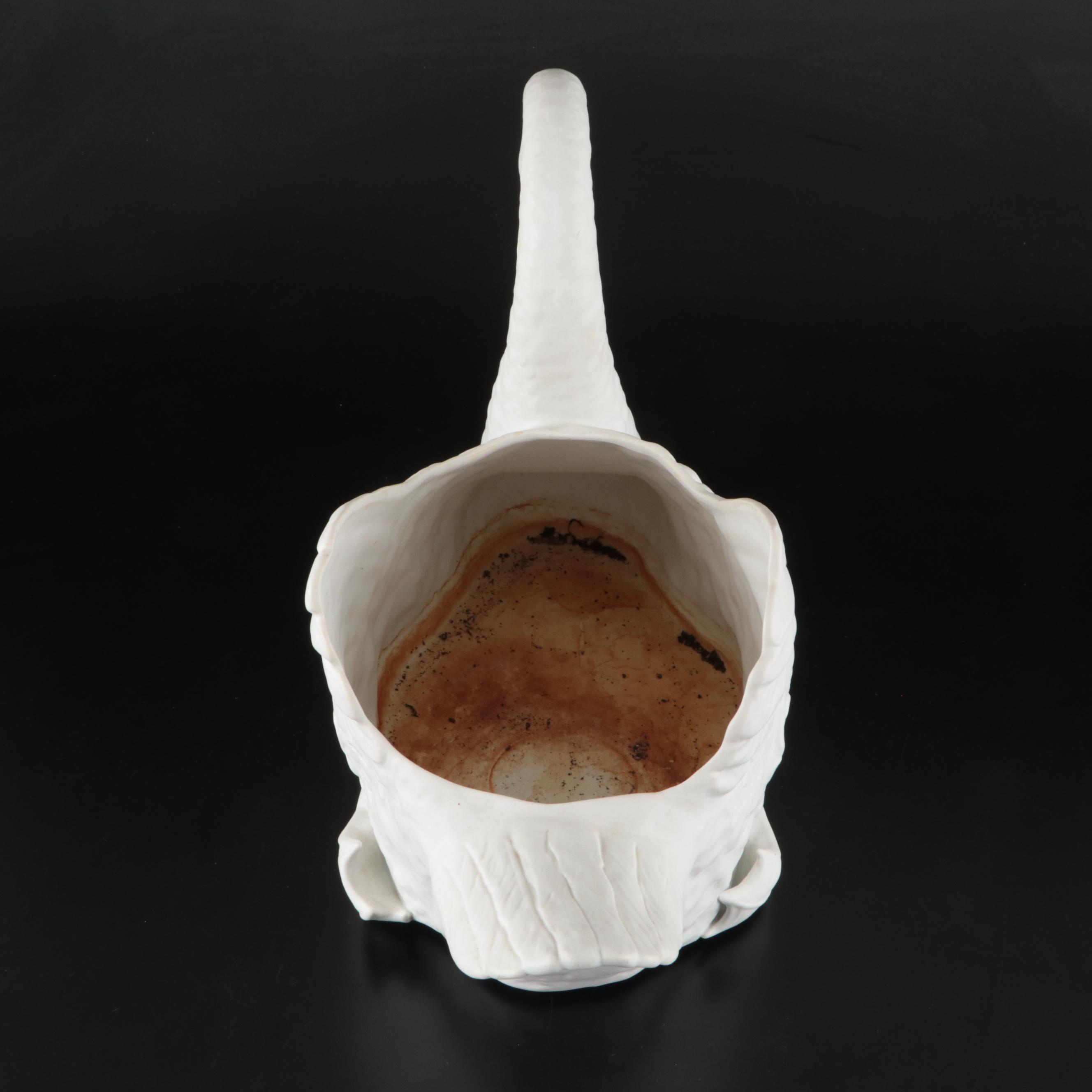 Vista Alegre Bisque Porcelain Swan-Shaped Planter