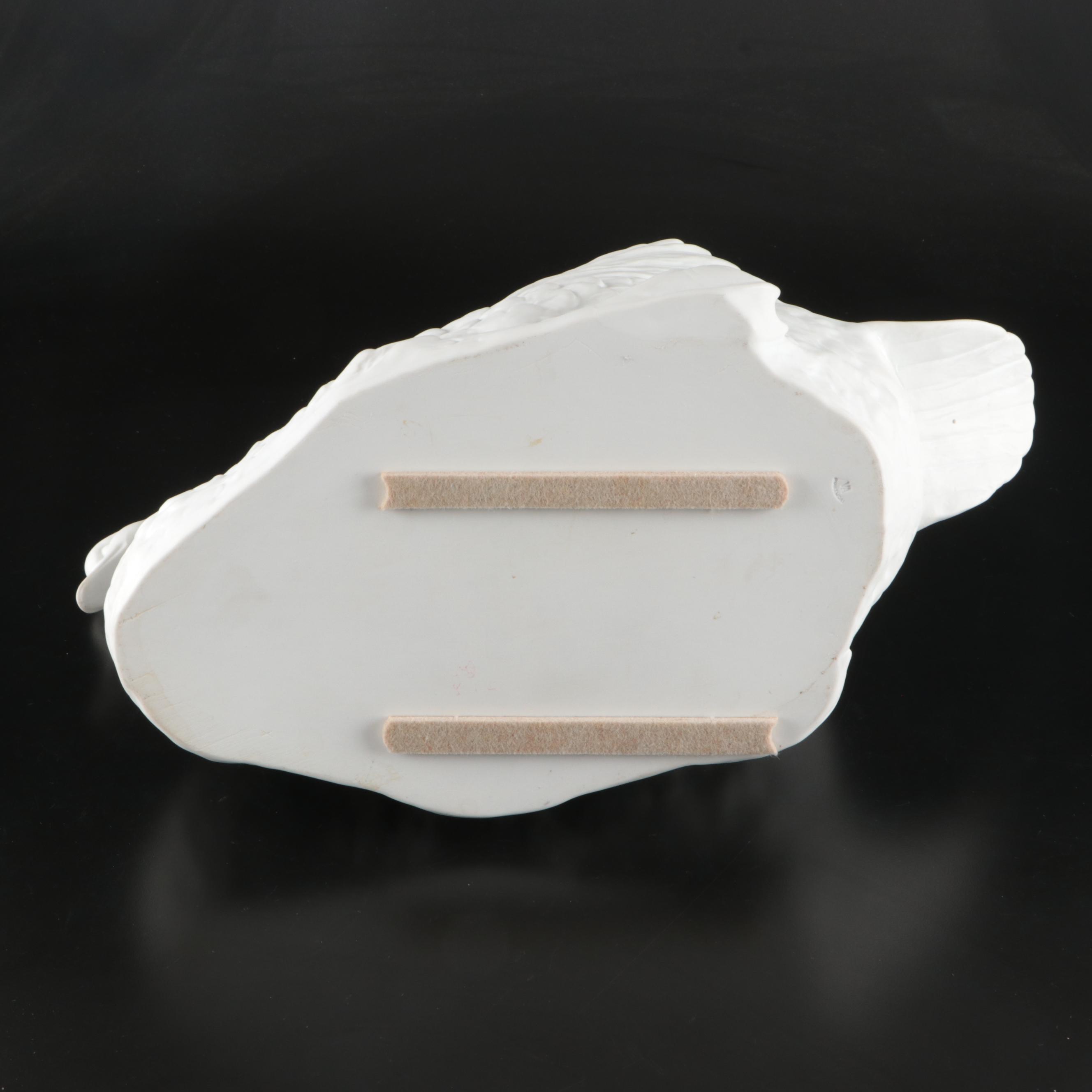 Vista Alegre Bisque Porcelain Swan-Shaped Planter