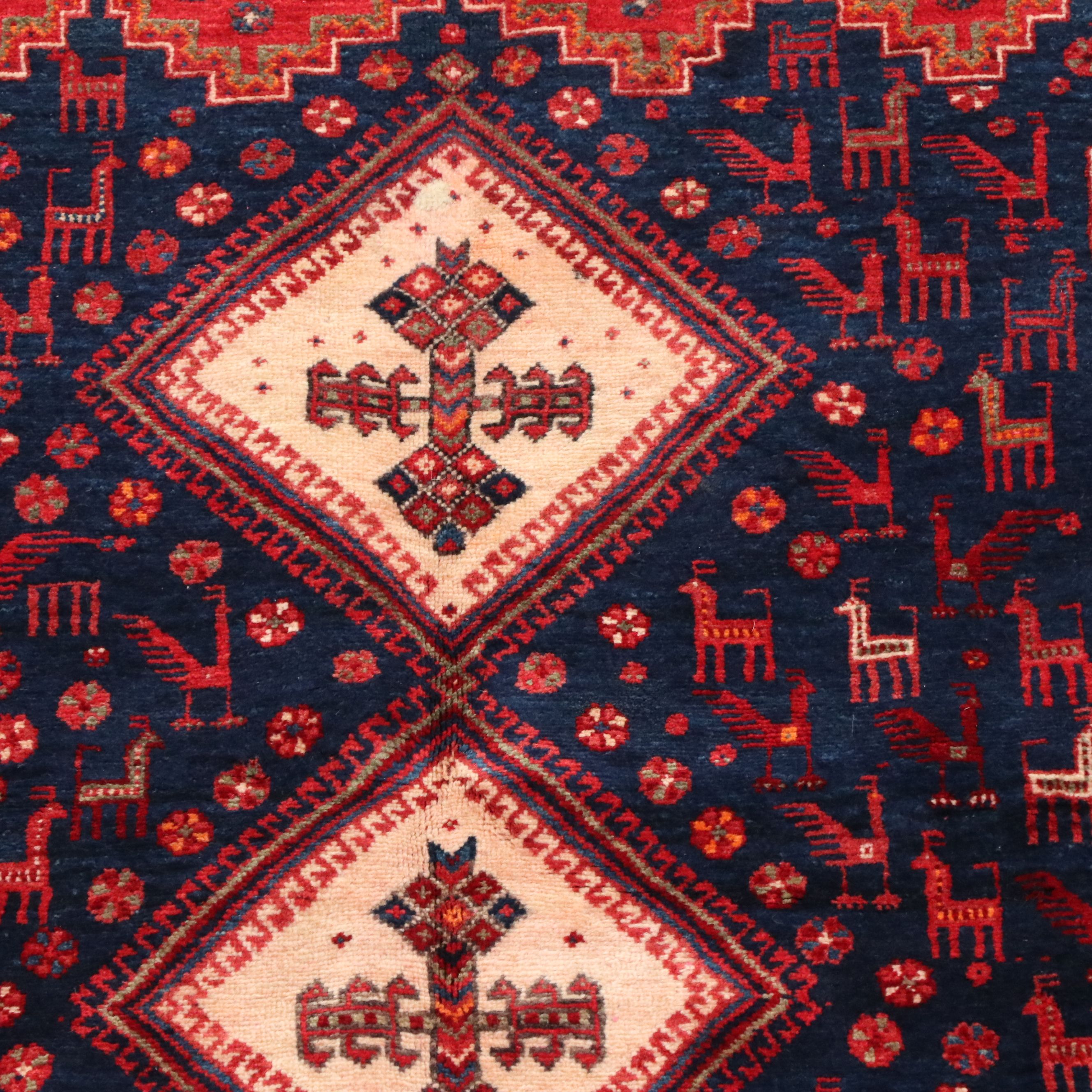 4'2 x 6'4 Hand-Knotted Persian Sirjan Area Rug