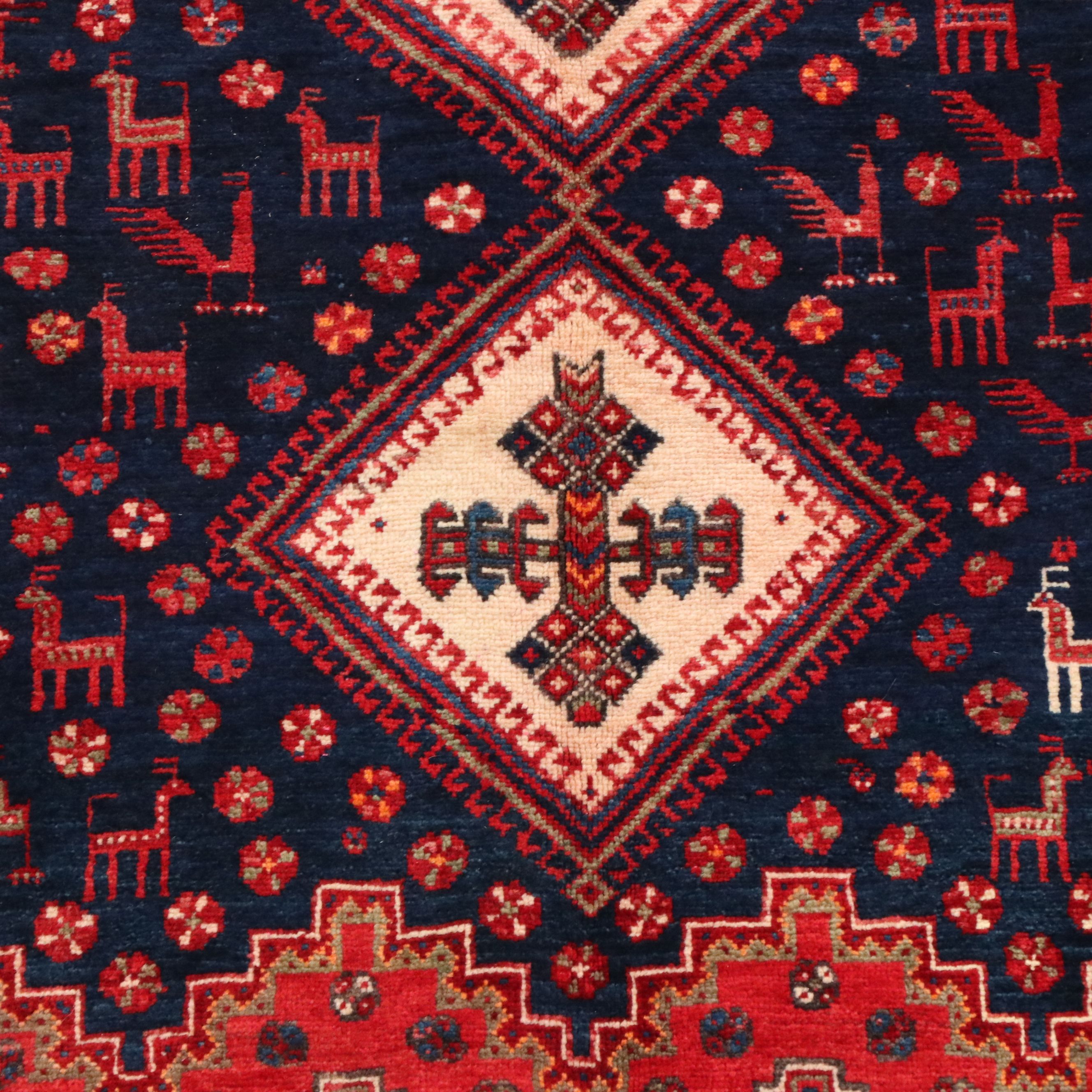 4'2 x 6'4 Hand-Knotted Persian Sirjan Area Rug