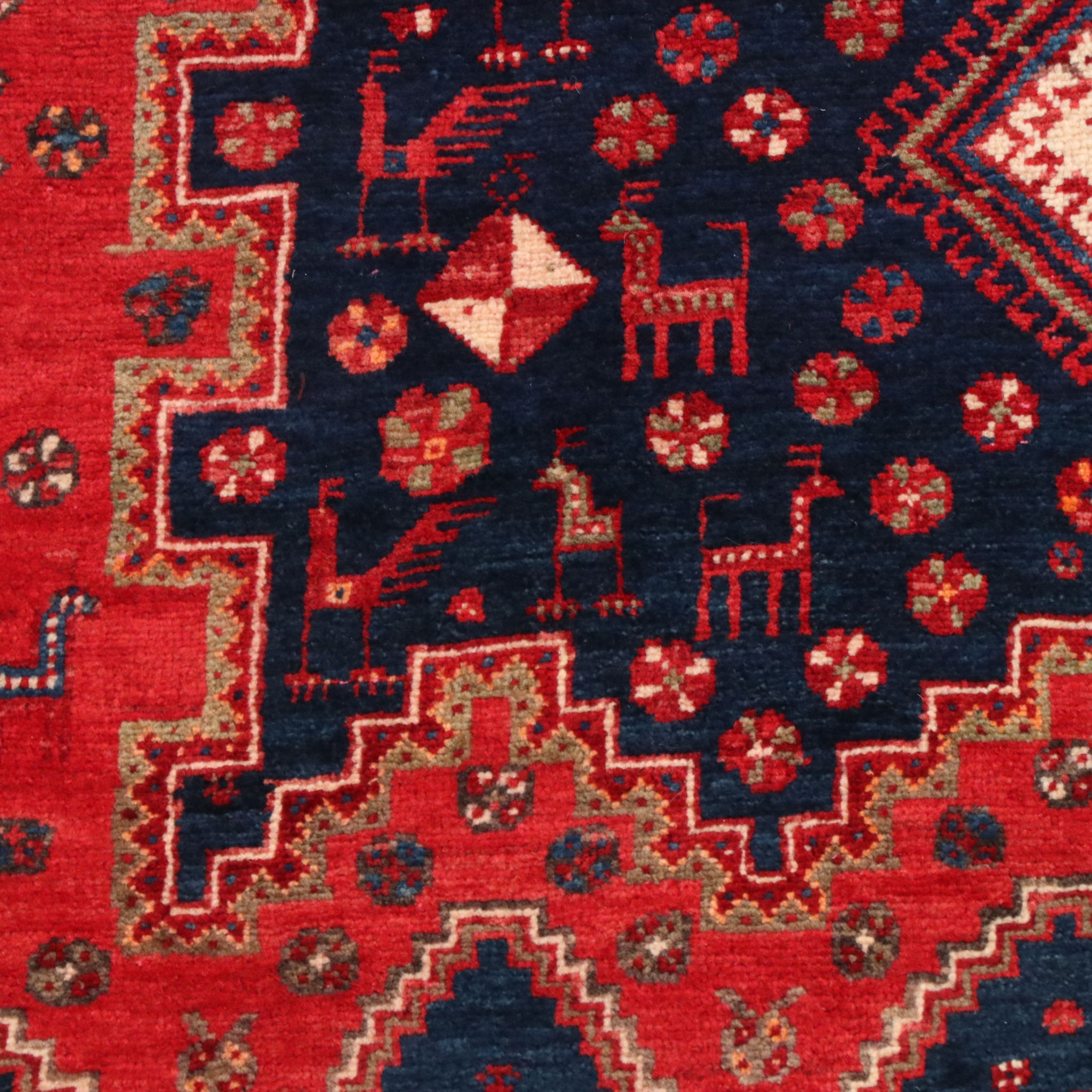 4'2 x 6'4 Hand-Knotted Persian Sirjan Area Rug